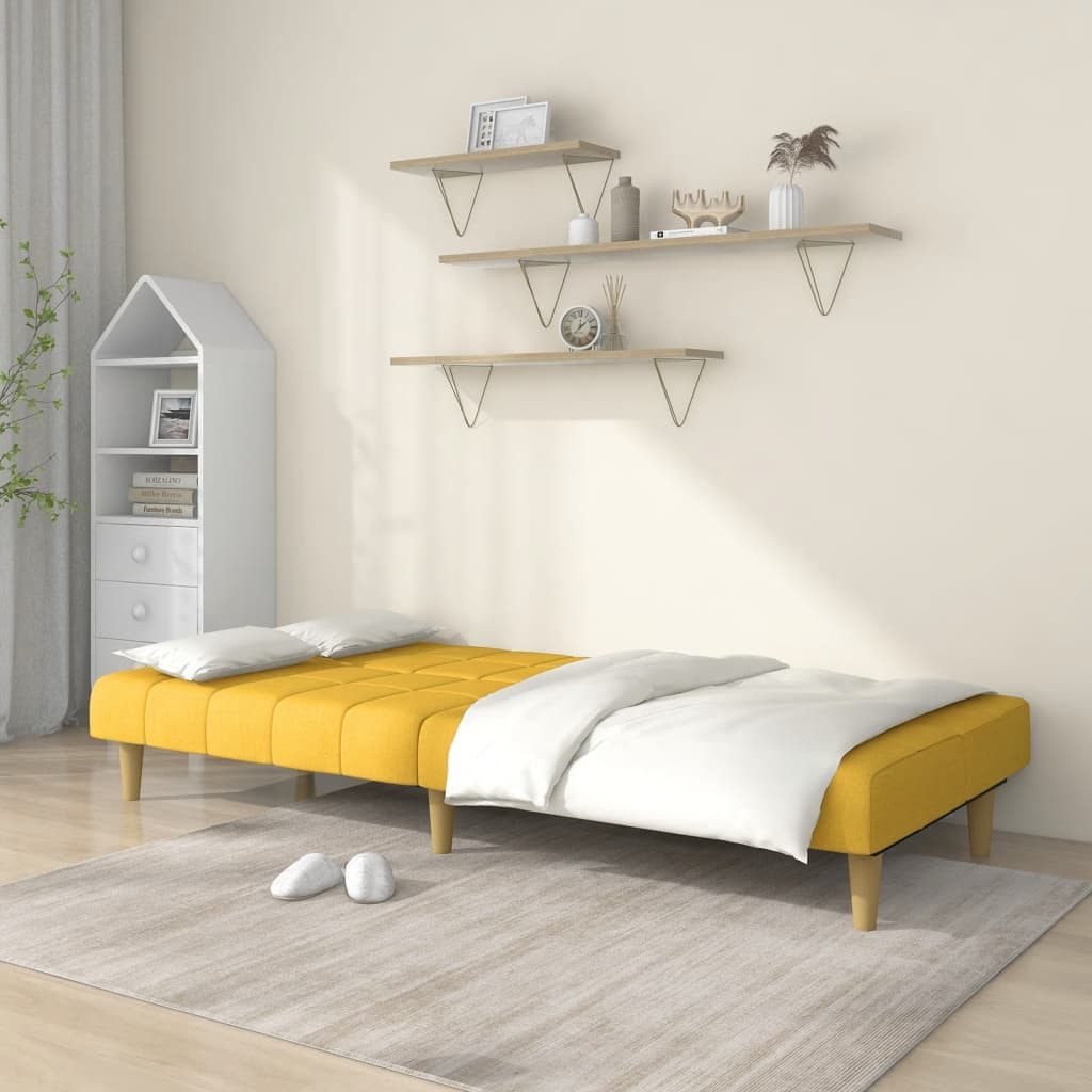 vidaXL Sofa Schlafsofa 2-Sitzer Gelb Stoff günstig online kaufen