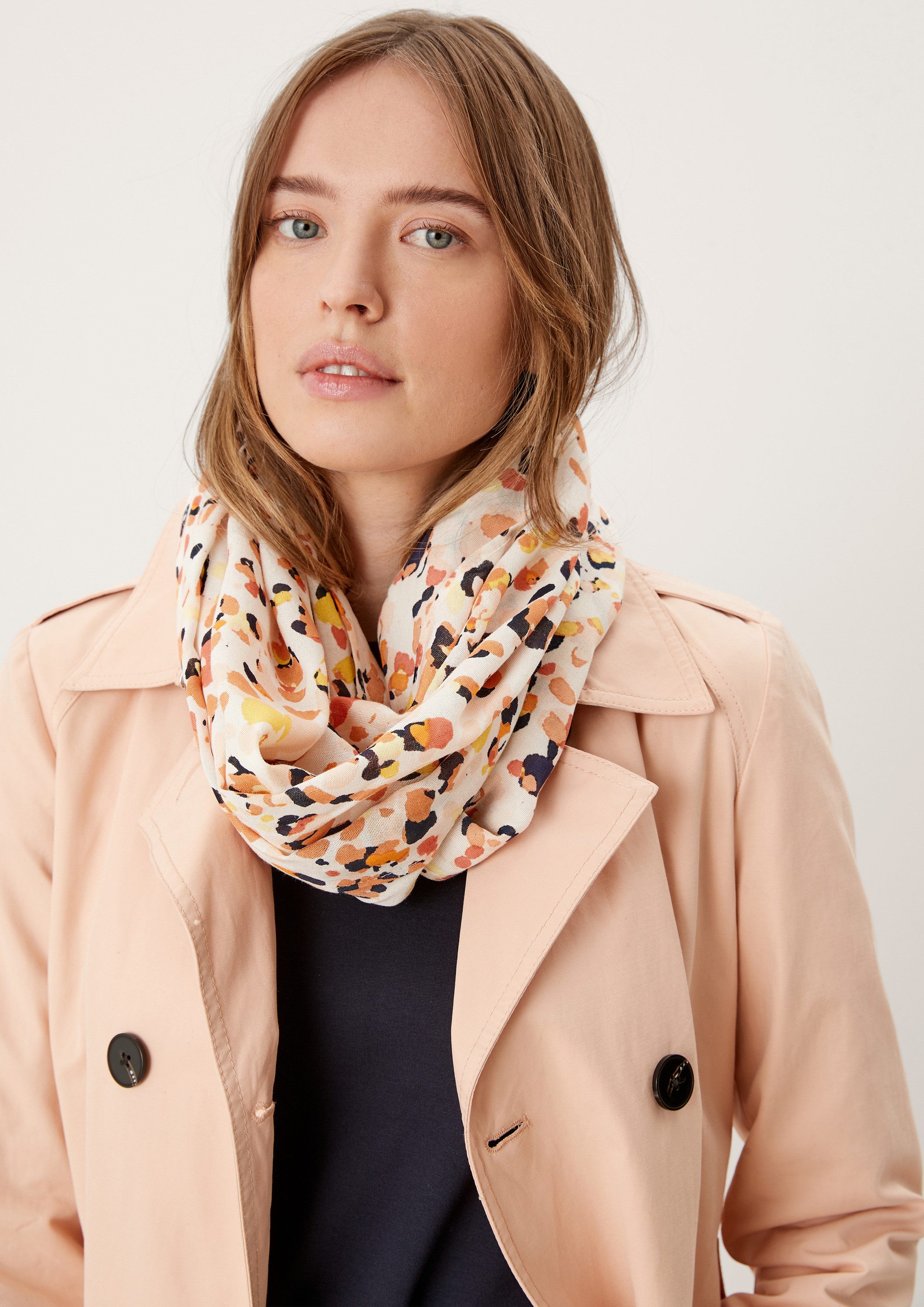 s.Oliver Loop Snood, Schlauchschal mit Alloverprint günstig online kaufen
