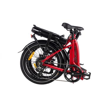 Lacros E-Bike Wisper 806 faltbares E-Bike - 20" - 7 Gänge Shimano - Mattrot, (1 tlg)