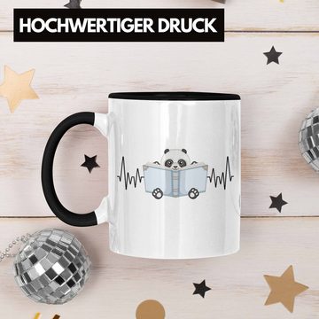 Trendation Tasse Trendation - Lesen Bücher Herzschlag Tasse Geschenk für Leseratte Büch