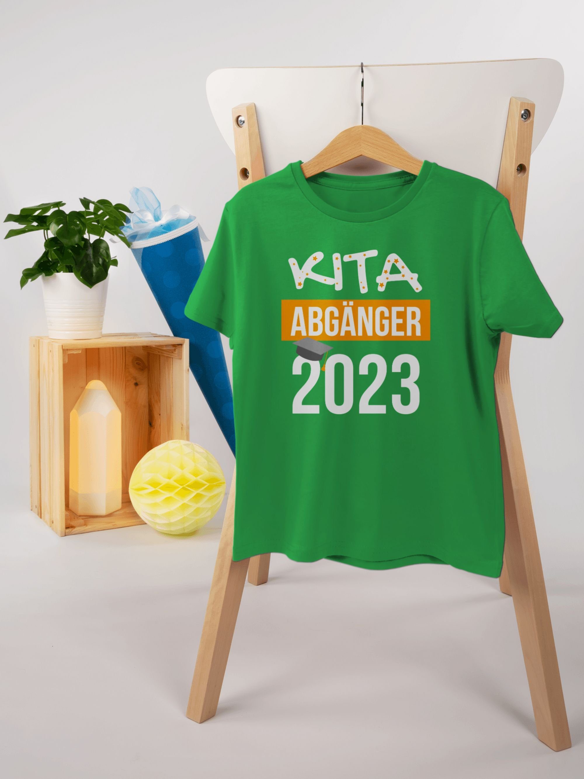 Einschulung 2 Shirtracer Geschenke Schulanfang 2023 Grün T-Shirt Junge Abgänger Kita