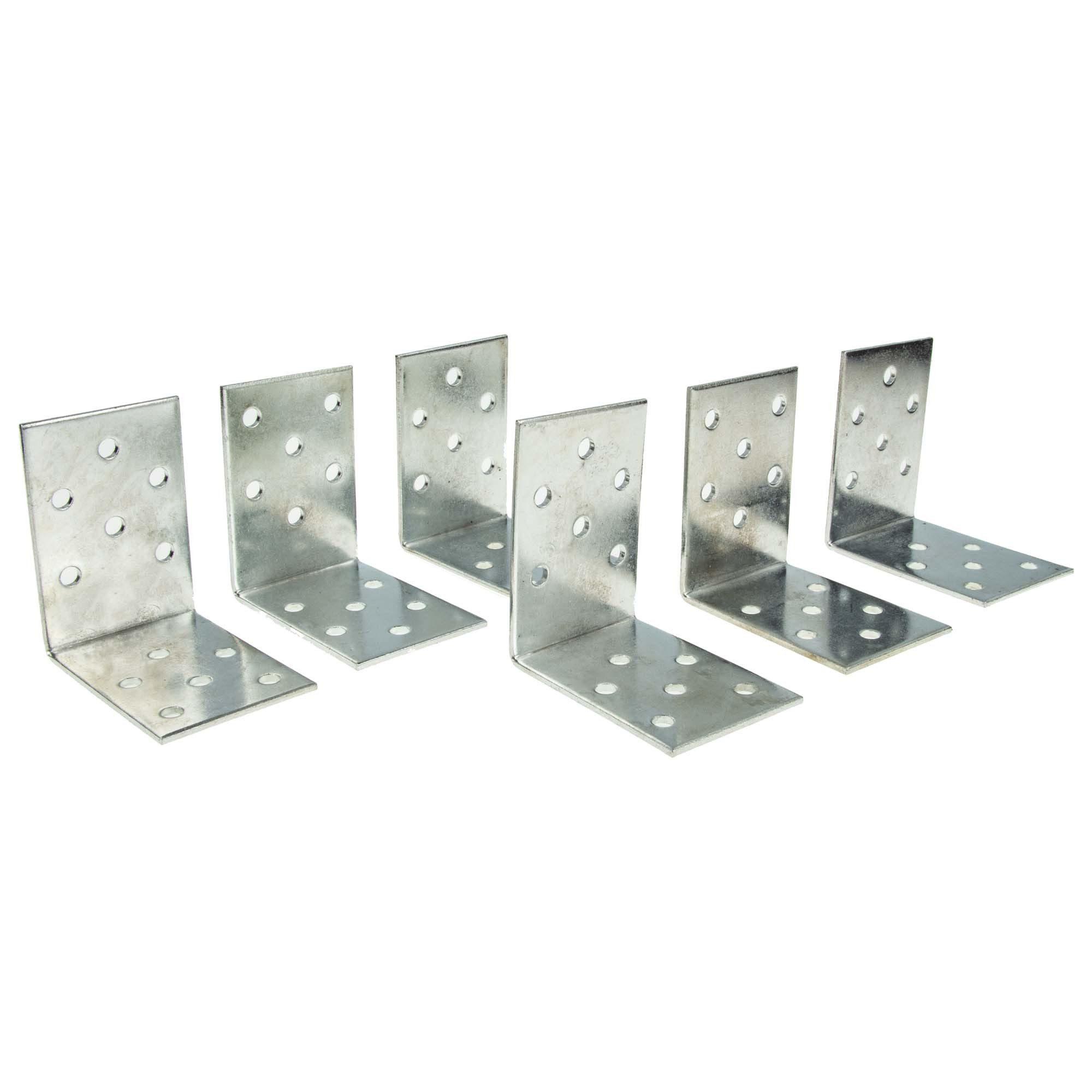 MASTERPROOF PROFESIONAL Winkelverbinder Lochplattenwinkel-Set 60 mm x 60 mm x 40 mm x 2 mm, 6-teilig