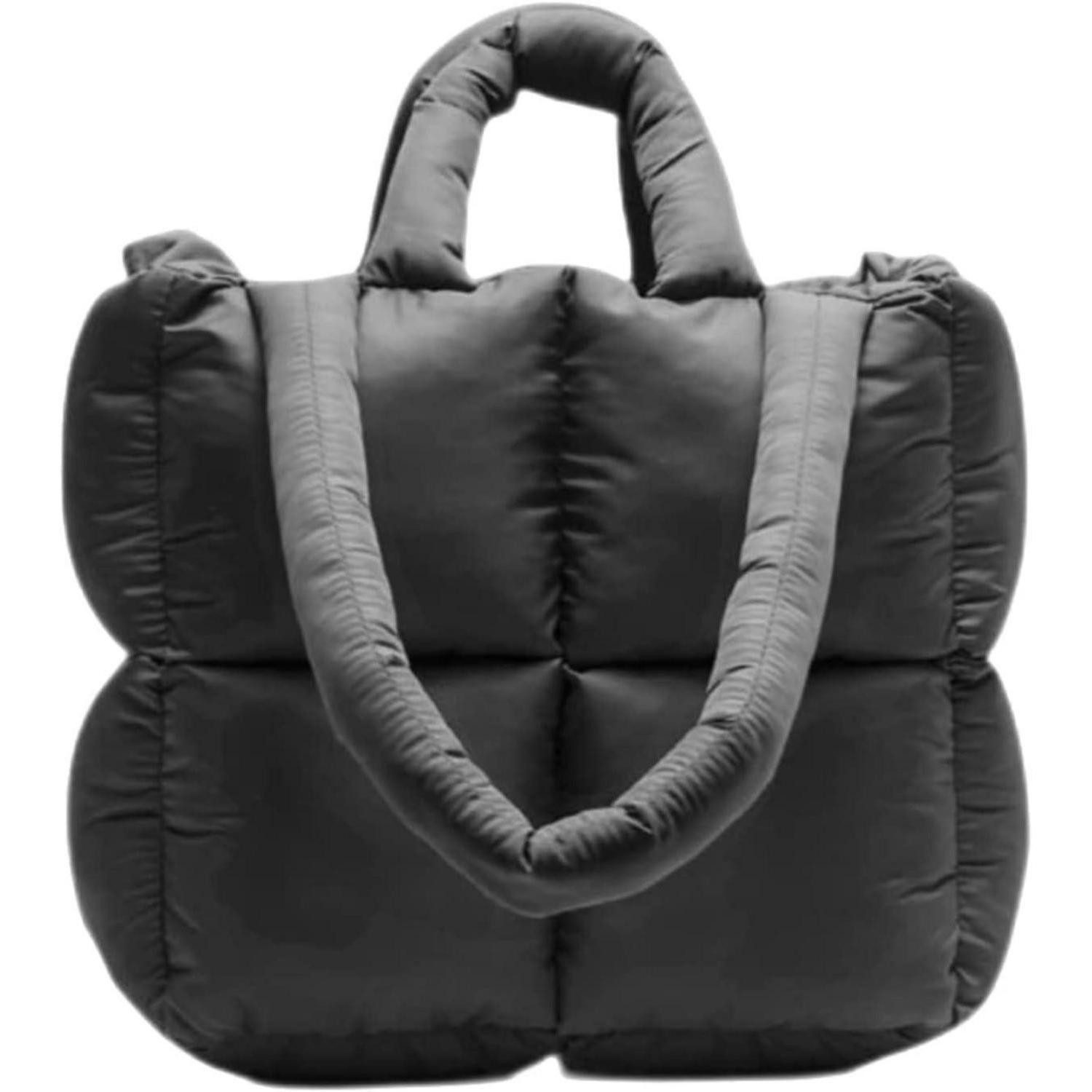 LuxusKollektion Handtasche Tote Bag Damen Puffer Quilted Down Padded Shoulder Handbag Z-schwarz
