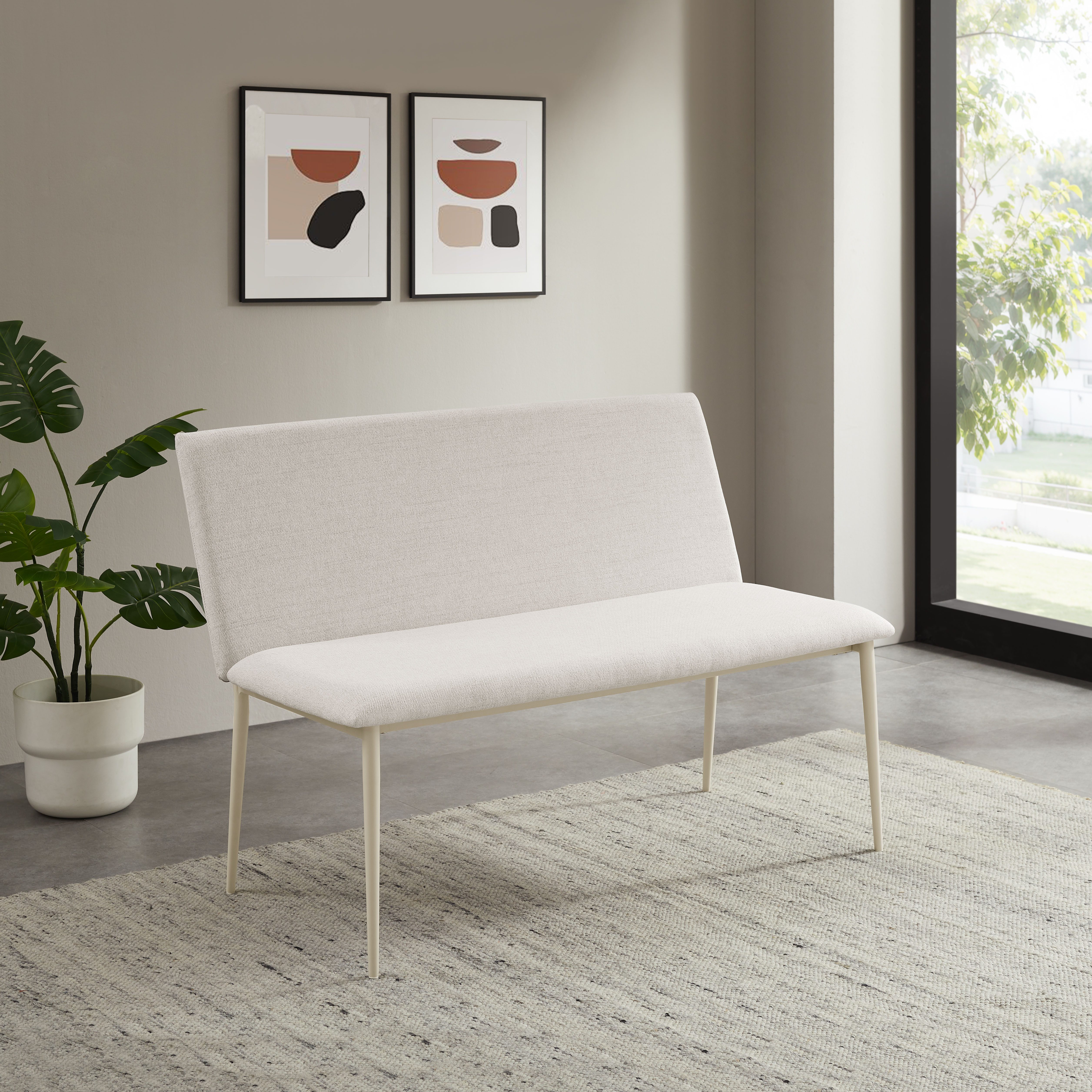 OTTO home Bank Cassy, pflegeleichter Strukturstoff, Kufen Metallgestell, Breite 122 cm