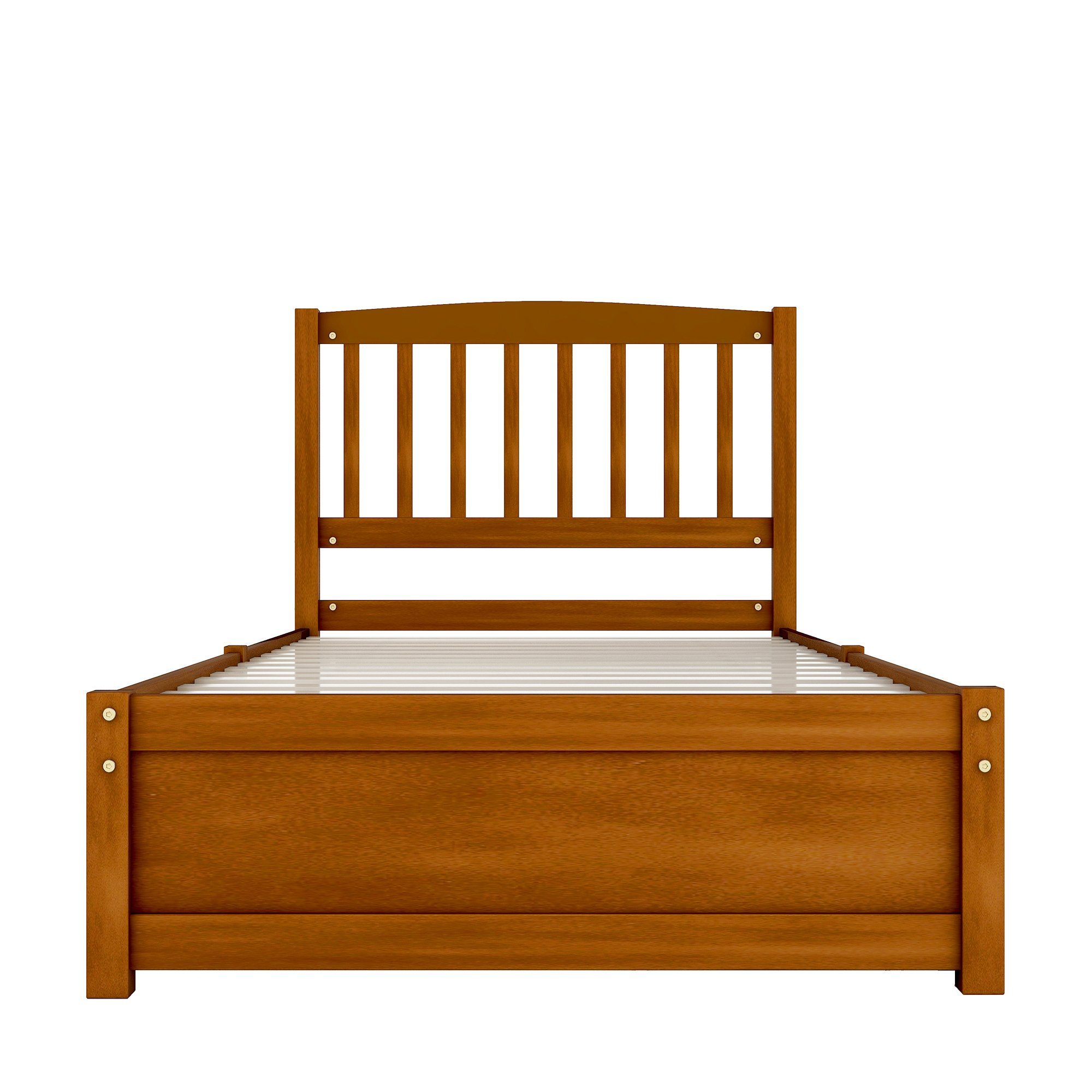 Massivholzbett (Einzelbett, mit 2 Schubladen, Lattenrost und Kopfteil), Kinderbett Jugendbett 90 x 200 cm, Kiefernholz