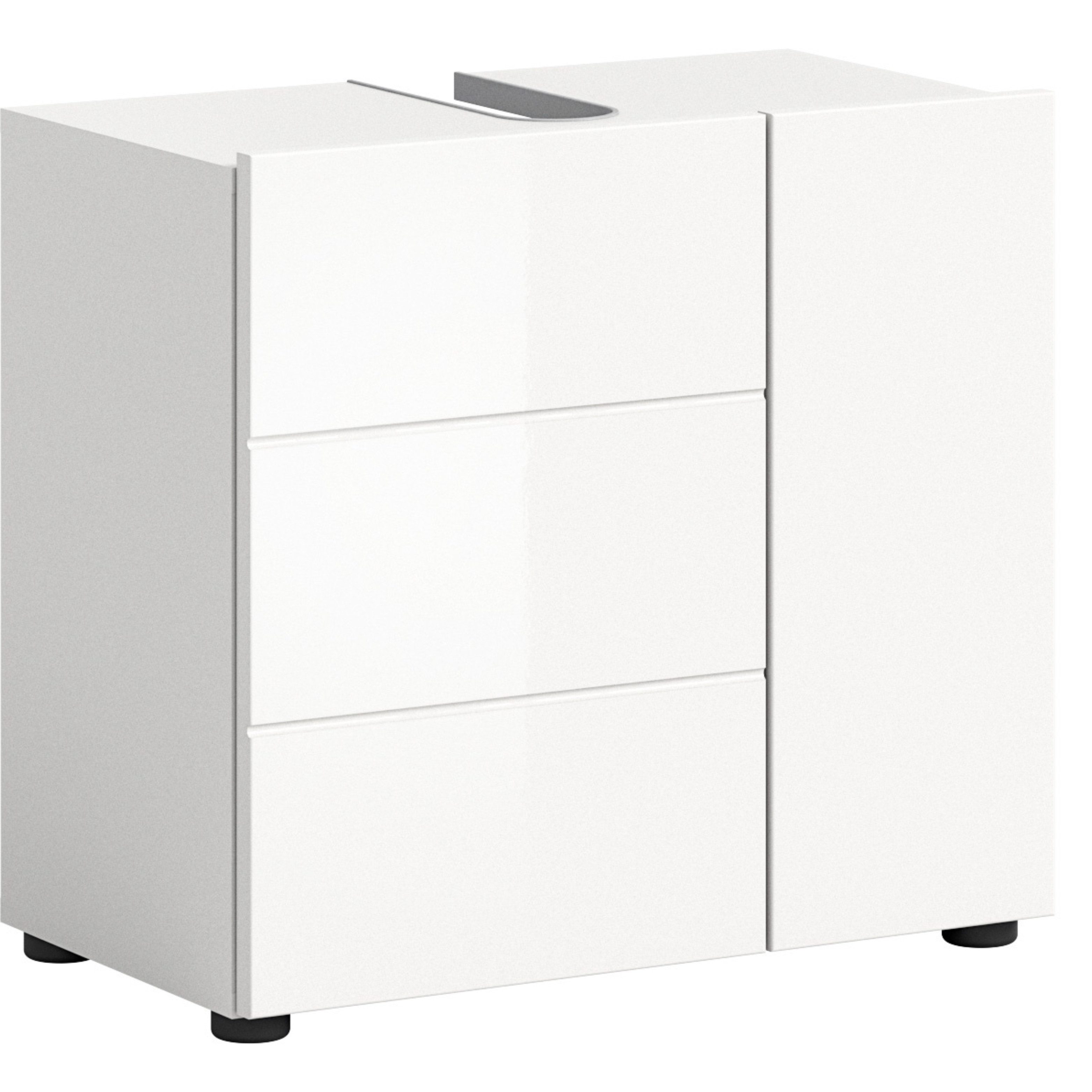 furnling Waschbeckenunterschrank Vera Badschrank mit wasserabweisender Oberfläche & Siphon Ausschnitt
