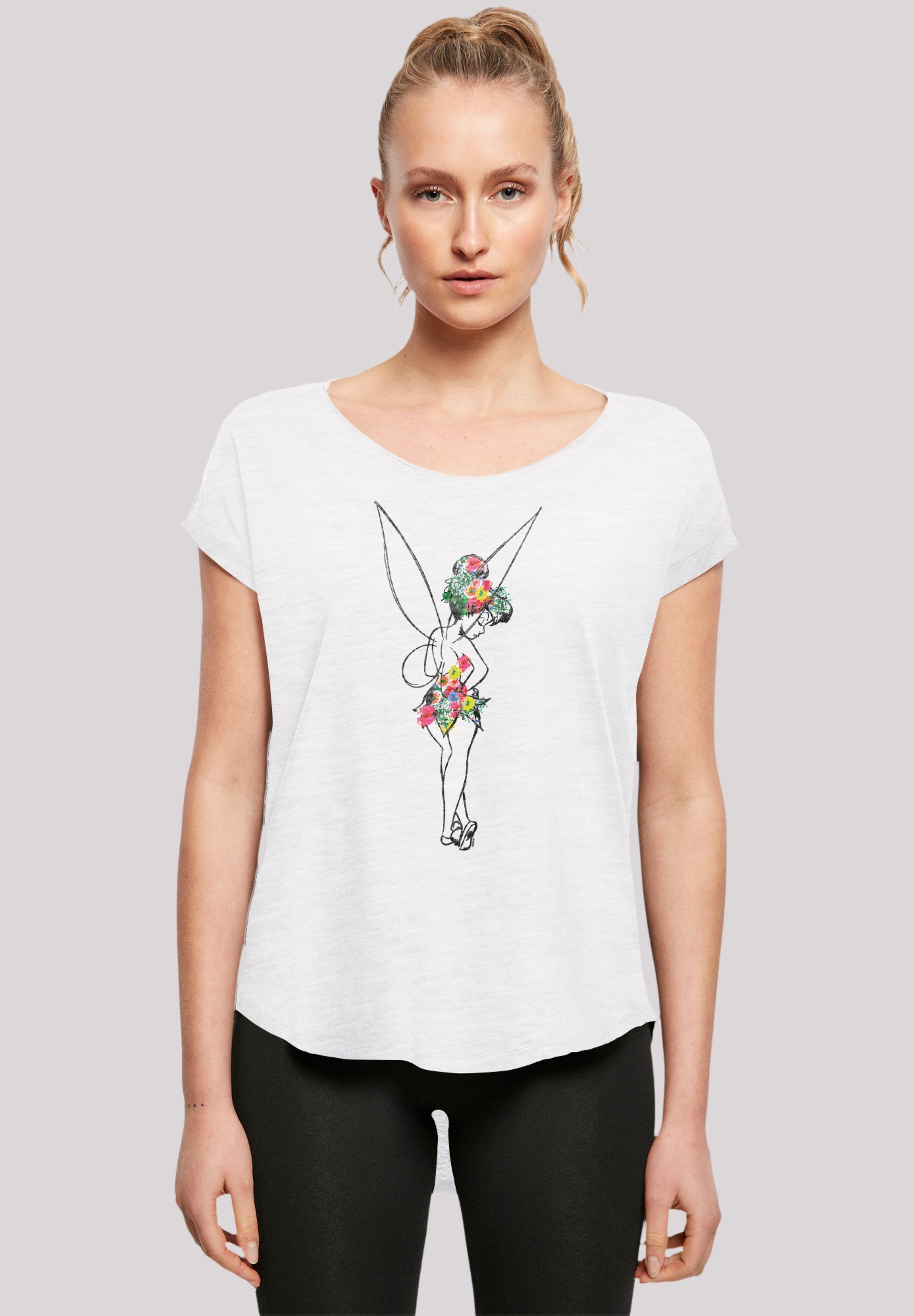 F4NT4STIC T-Shirt Disney Peter extra Qualität, Hinten lang Flower Power geschnittenes T-Shirt Pan Damen Premium