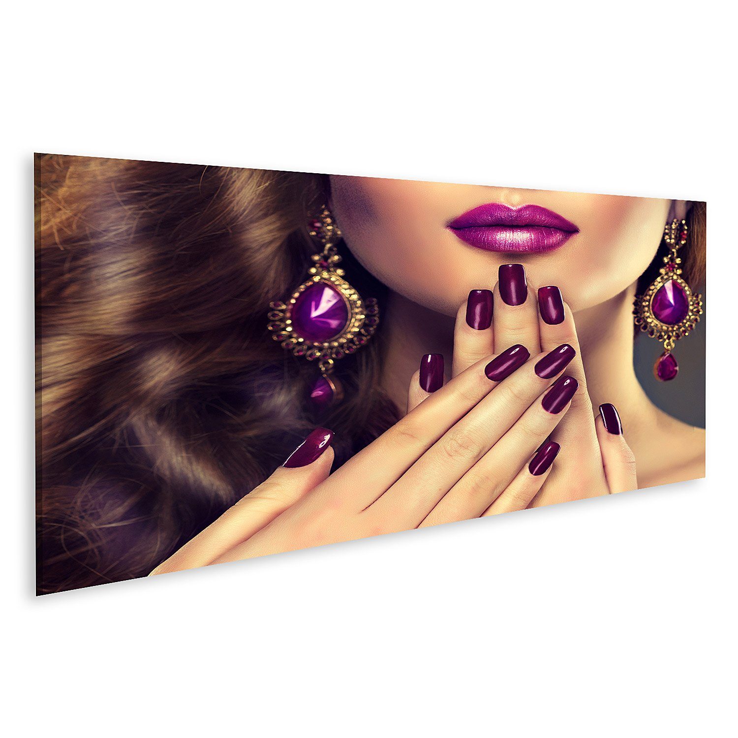 islandburner Leinwandbild Bild auf Leinwand Luxus Mode Stil Nägel Maniküre Kosmetik Makeup und l