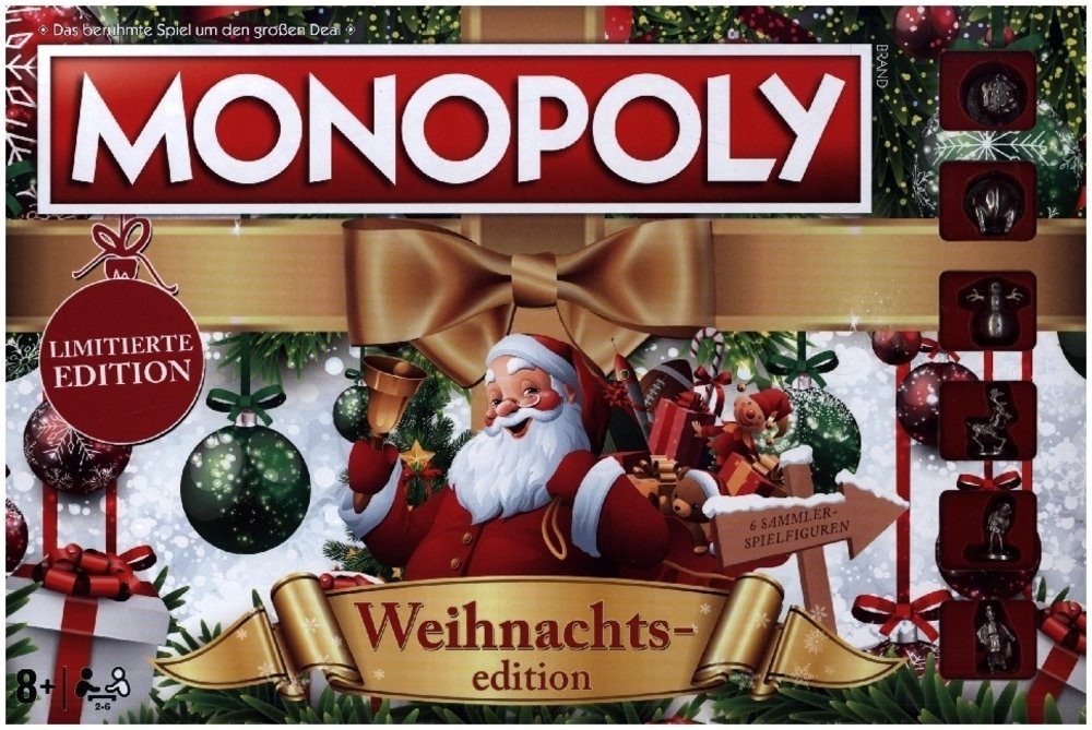 Winning Moves Spiel, Brettspiel Monopoly Weihnachten Gesellschaftsspiel