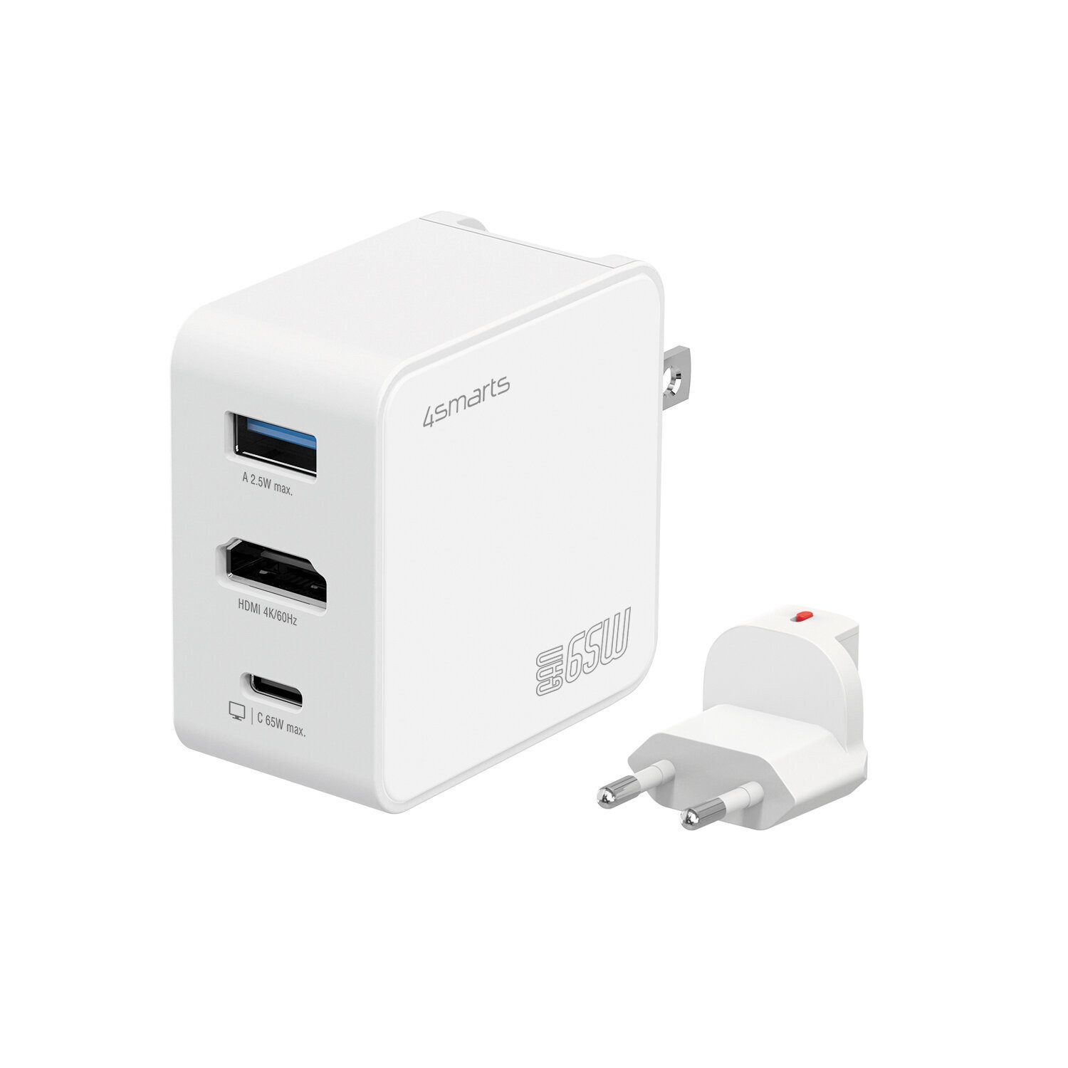4smarts Netzladegerät GaN Flex HDMI 65W Universal-Ladegerät (Fast Charge)