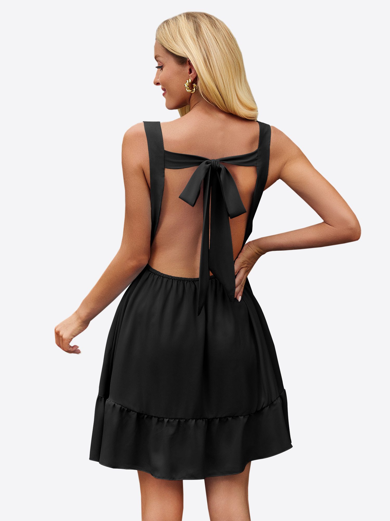 Imily Bela Minikleid Damen Ärmellos Rückenfrei mit tiefem V-Ausschnitt Casu günstig online kaufen