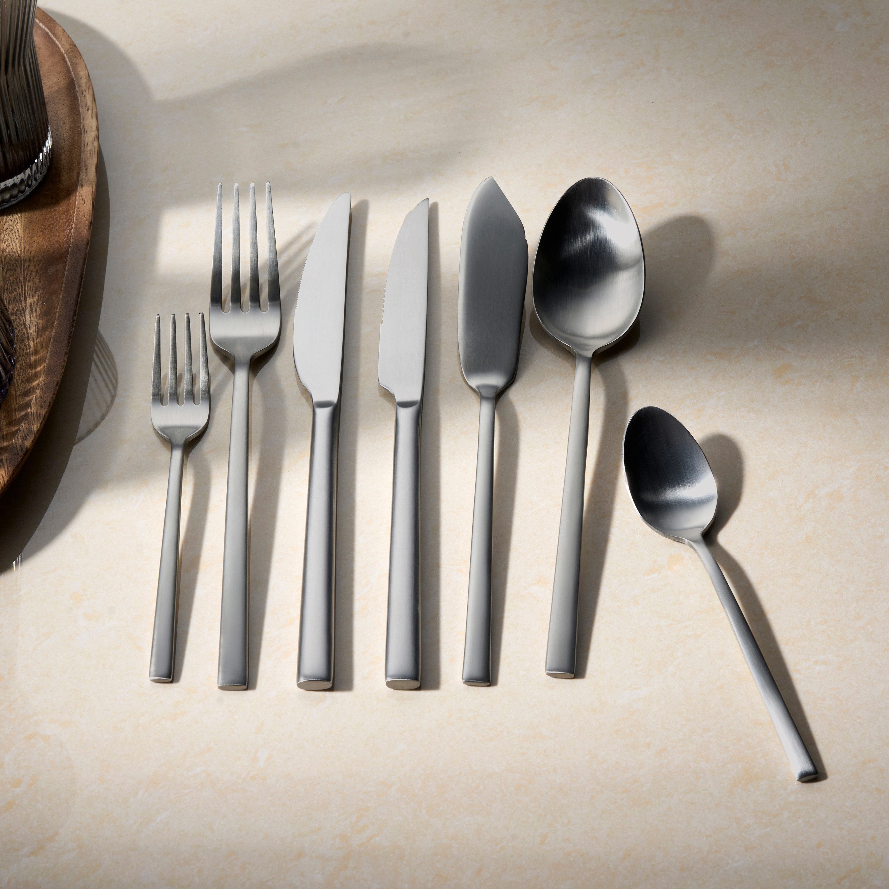 Hanseatic Besteck-Set SMART, wahlweise in glänzender oder matter Optik (84-tlg), 12 Personen, Edelstahl 18/10, leichtes und minimalistisches Design