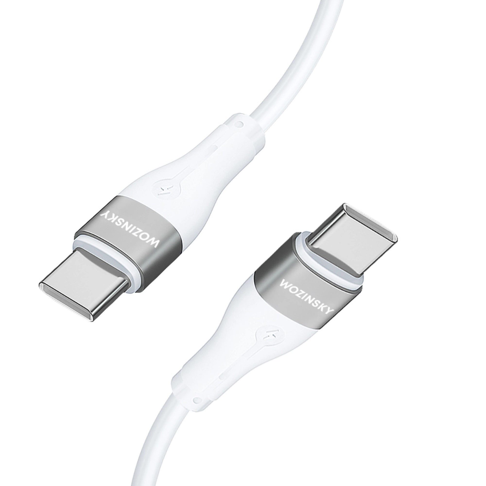 Wozinsky mit USB-C auf USB-C PD 65W 2 m Datenkabel in Weiß 480 Mbit/s Smartphone-Kabel