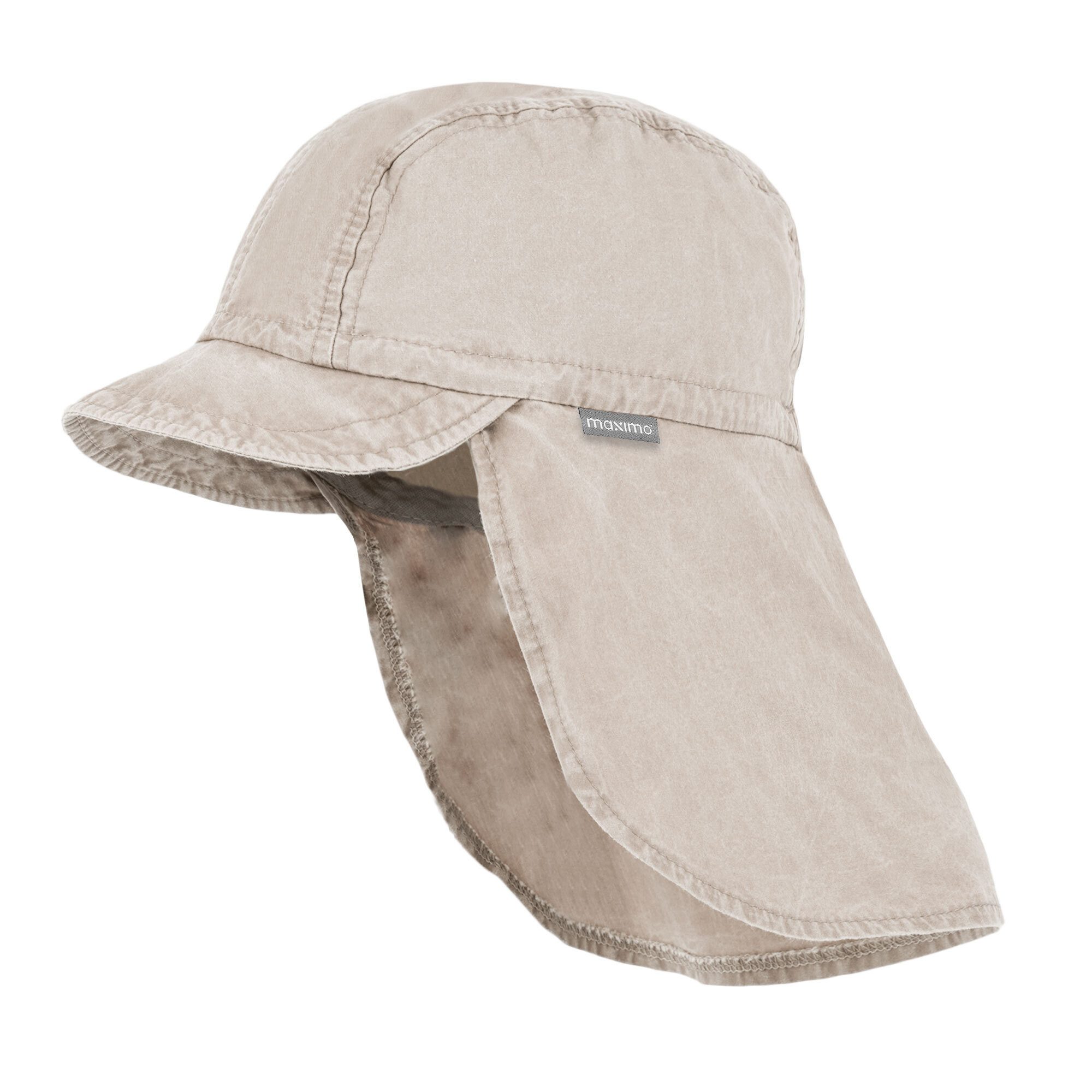 MAXIMO Schirmmütze GOTS MINI-Schildmütze, Nackenschutz, Bindeband, Waschoptik, UV (1-St)