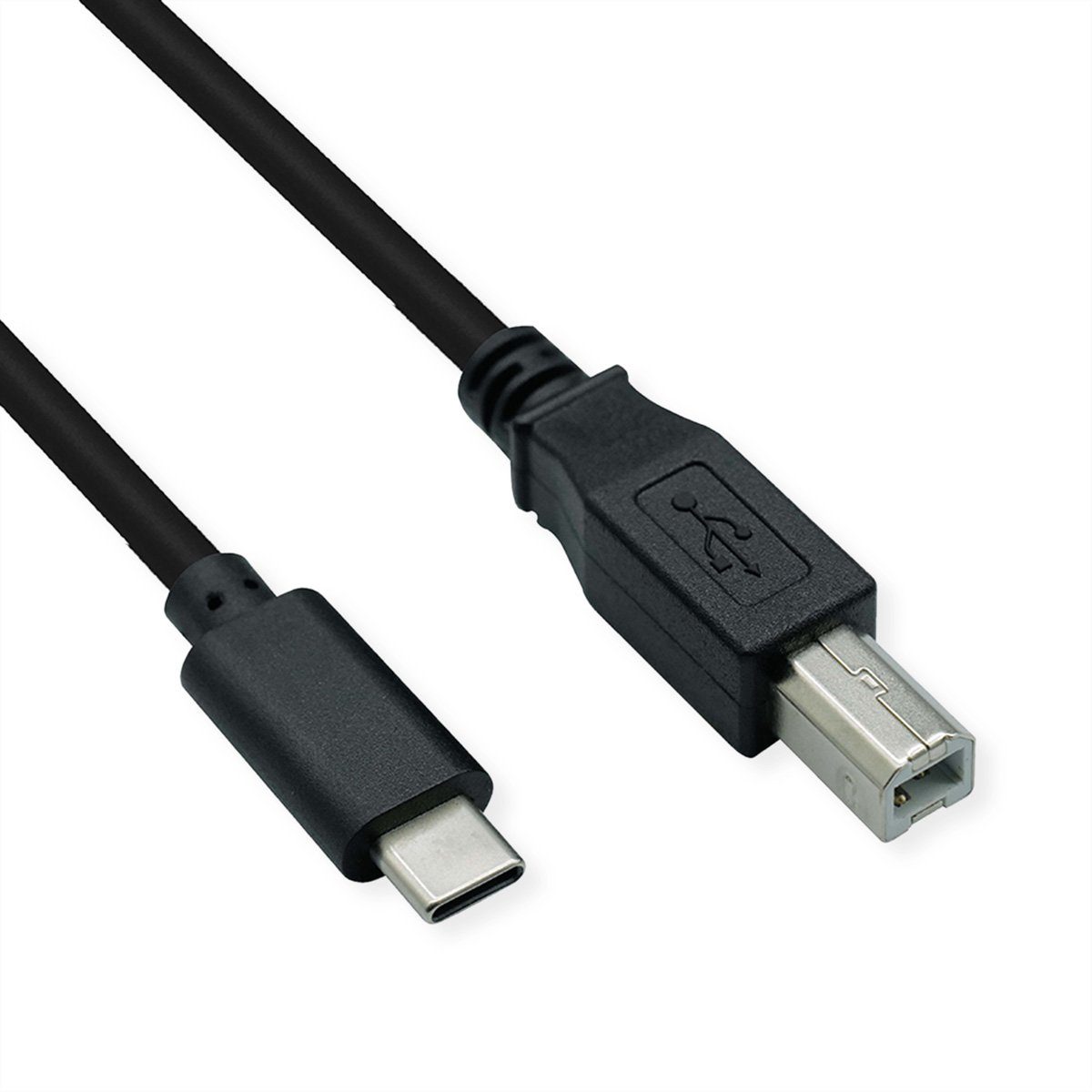 ROLINE USB 2.0 Typ C Kabel, C - B, ST/ST USB-Kabel, USB Typ C (USB-C) Männlich (Stecker), USB 2.0 Typ B Männlich (Stecker) (180.0 cm)