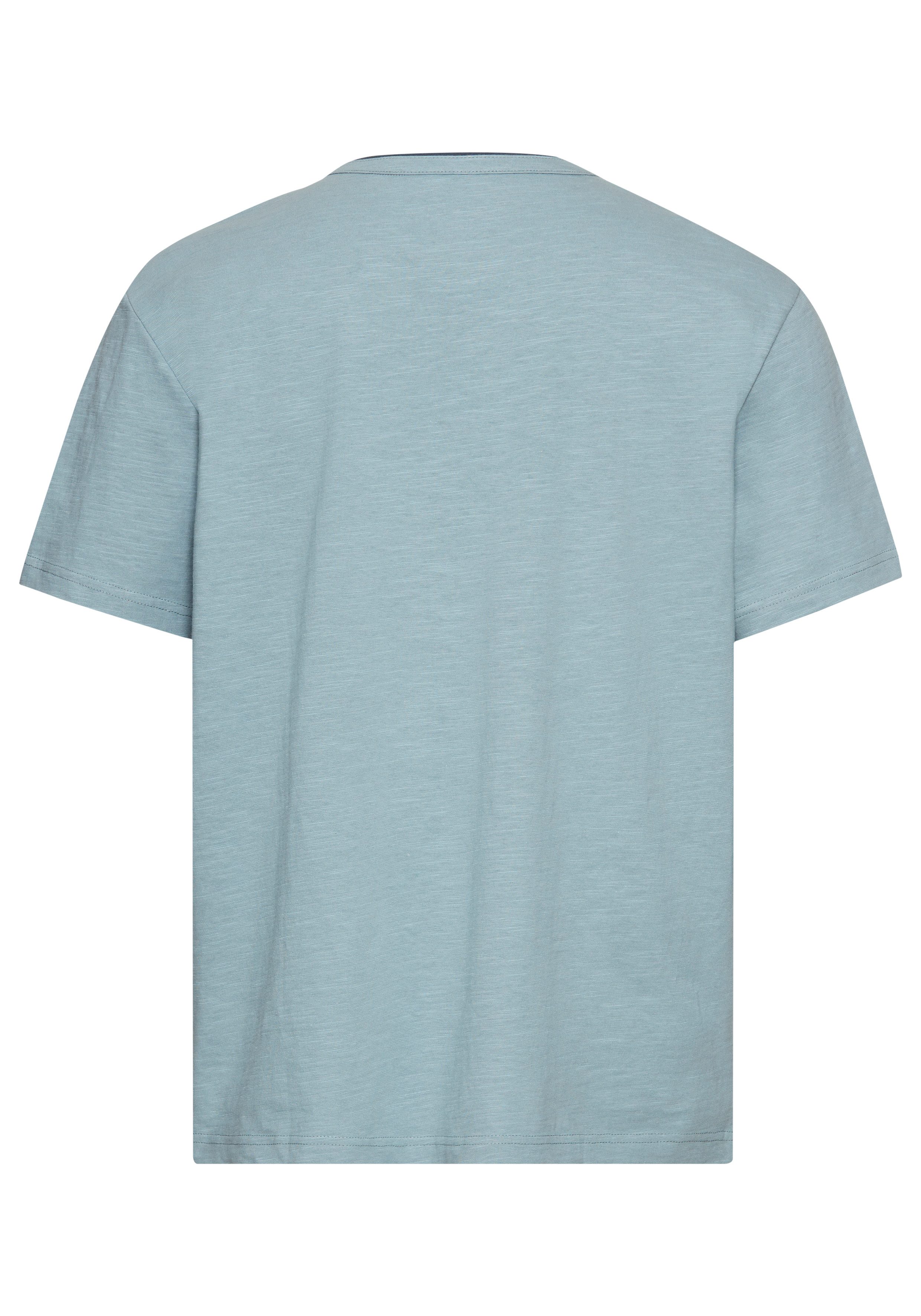 Man's World Henleyshirt mit Stehkragen-Optik und funktionaler Knopfleiste