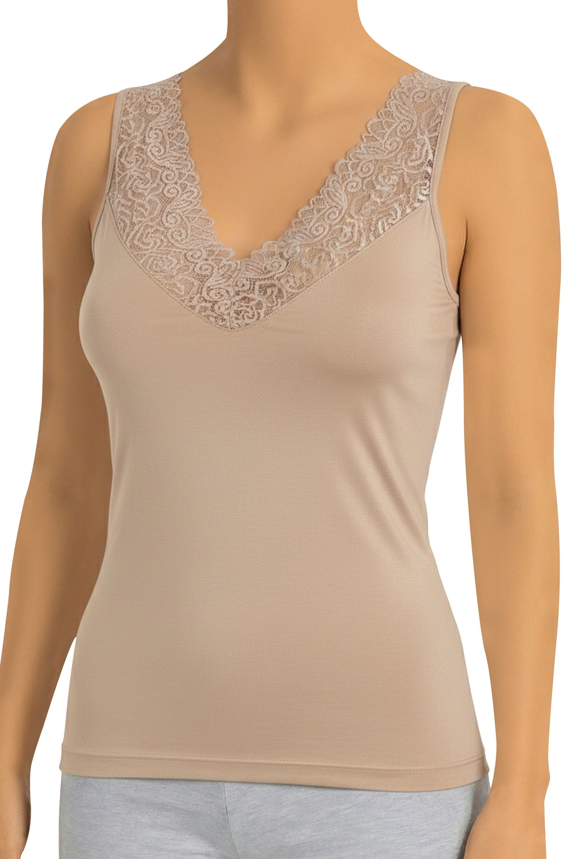 öts Tanktop Damen Viskose V-Ausschnitt Top