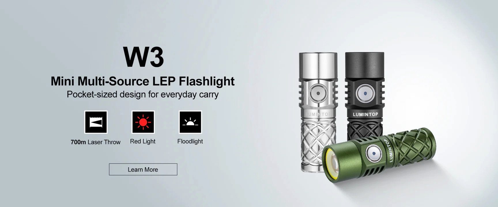 Lumintop Taschenlampe W3 kombiniert COB Licht mit LEP Licht und rotes Licht (1-St)