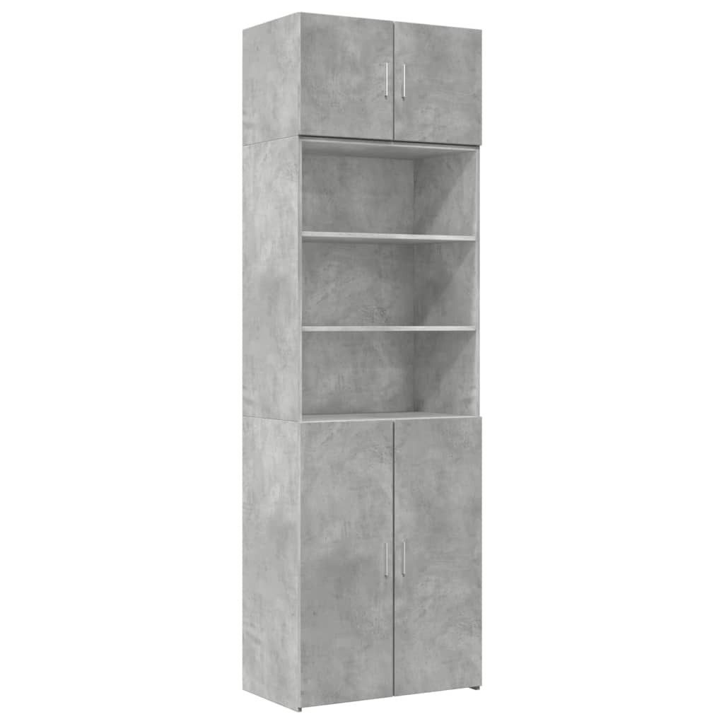 vidaXL Sideboard Hochschrank Betongrau 70x42,5x225 cm Holzwerkstoff (1 St)