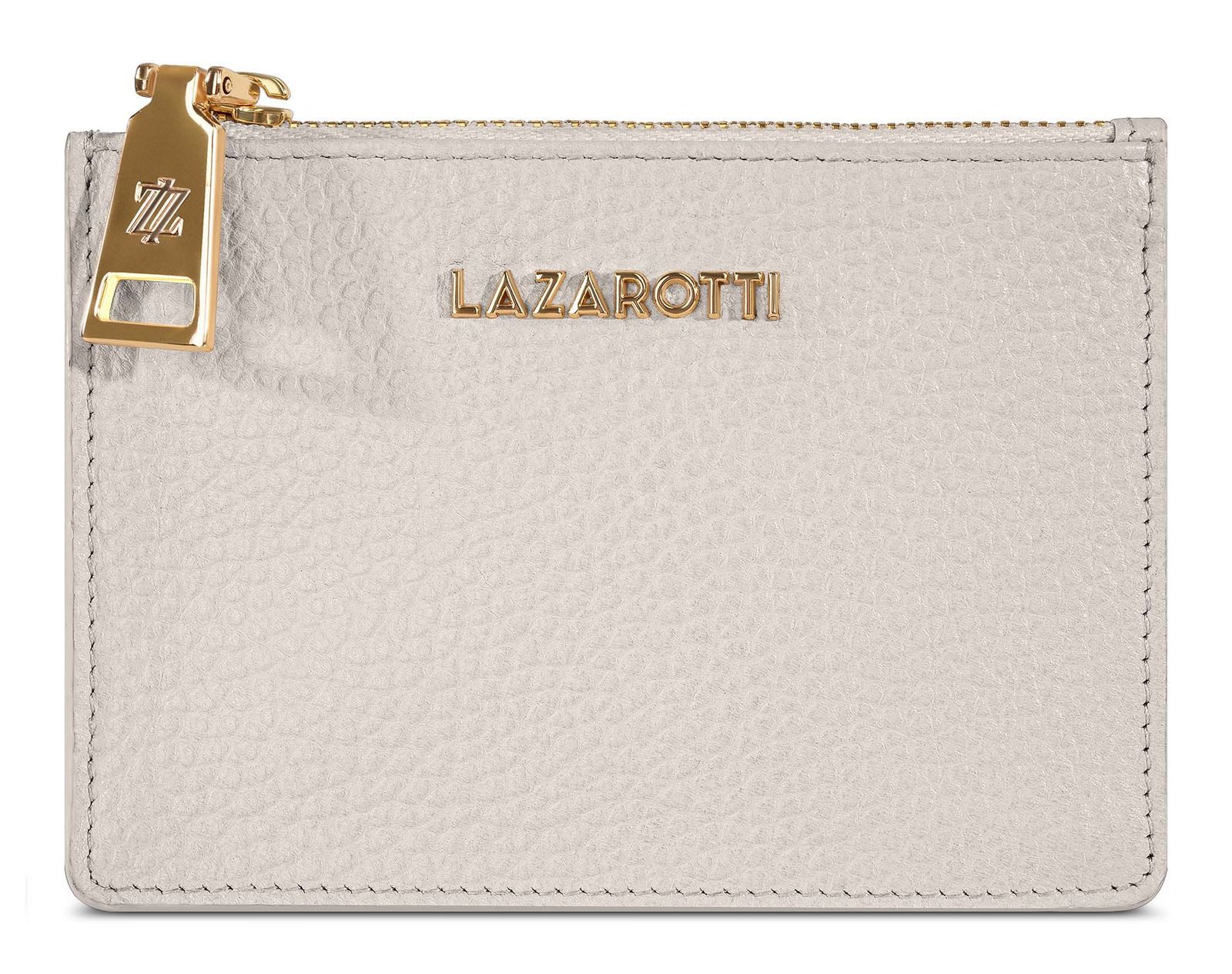 Lazarotti Kartenetui Zip Etui 4 Card Slots, aus echtem Leder mit RFID-Blocker Schutz