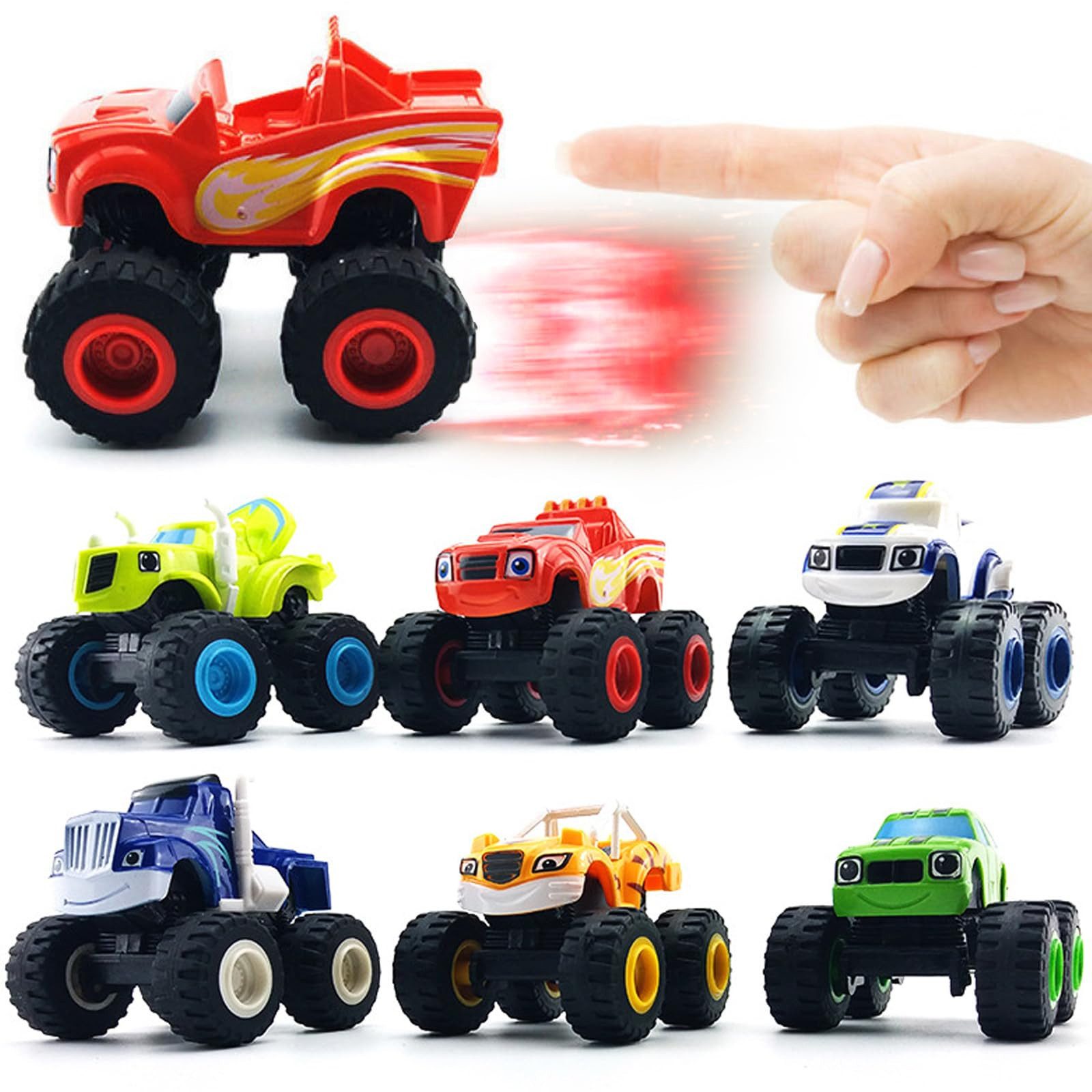 Flintry Spielzeug-Monstertruck 6-teiliges Monstertruck-Set,Spielzeug für Kleinkinder,LKW-Spielzeug, (6-tlg), Schiebe- und Ziehspielzeugautos für Kinder ab 4 Jahren