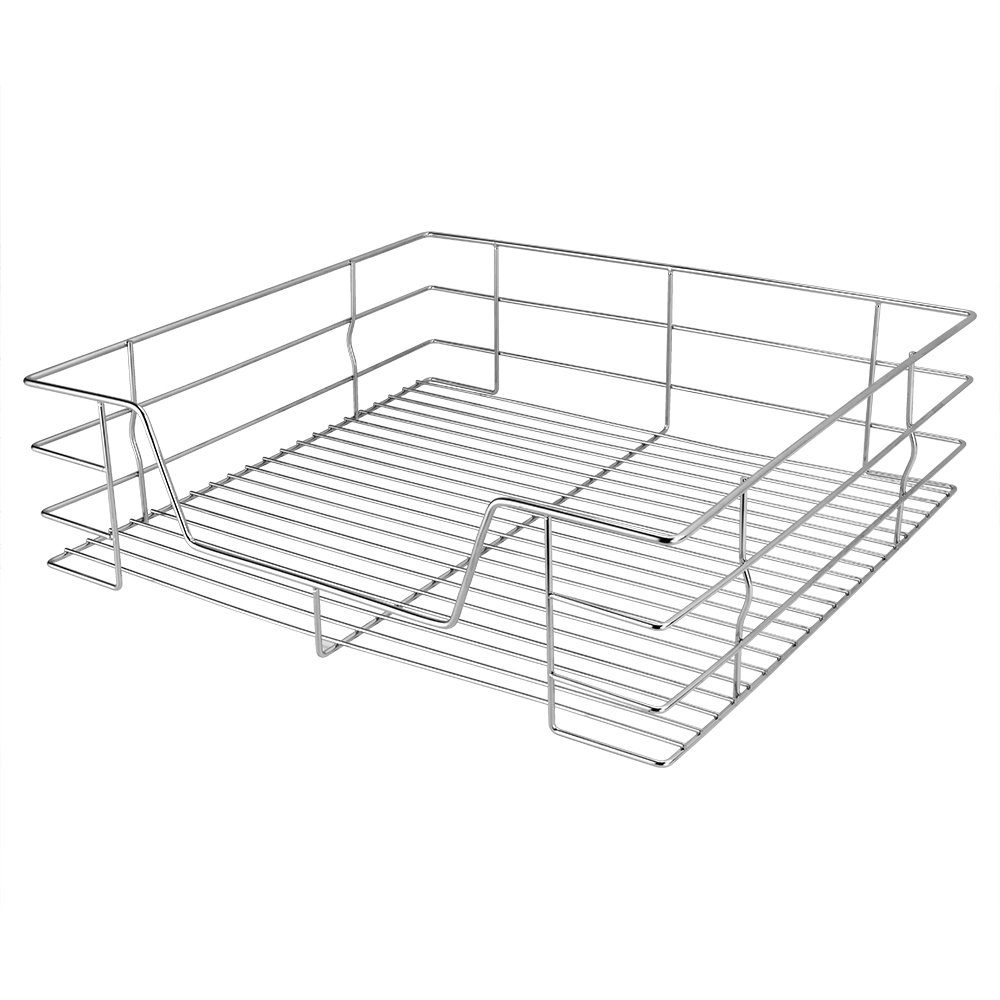 Casaria Schubkasten, 60 cm 4er Set Verchromt 25kg Belastbar Vollauszug mit Montagematerial