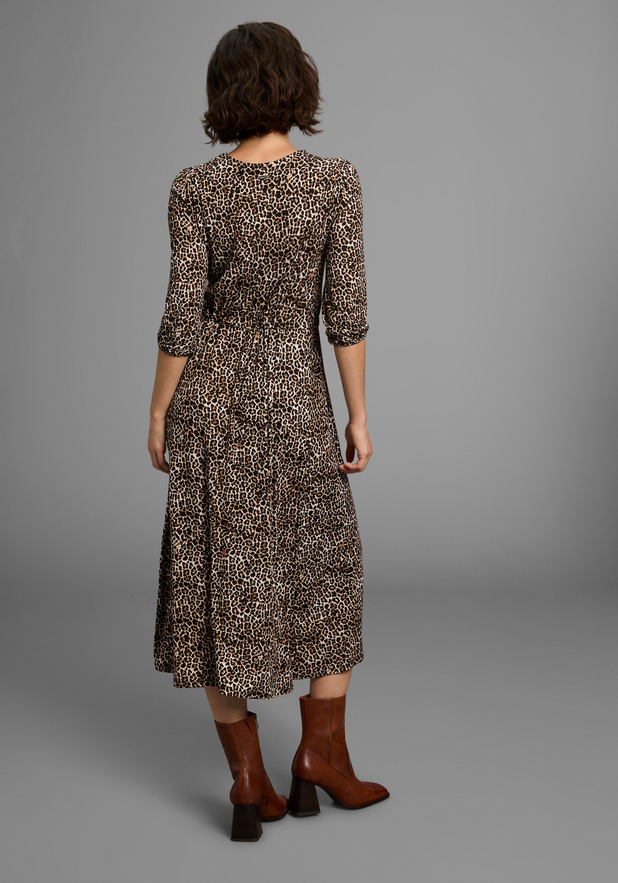 Laura Scott Midikleid im Leoparden-Print aus Single Jersey