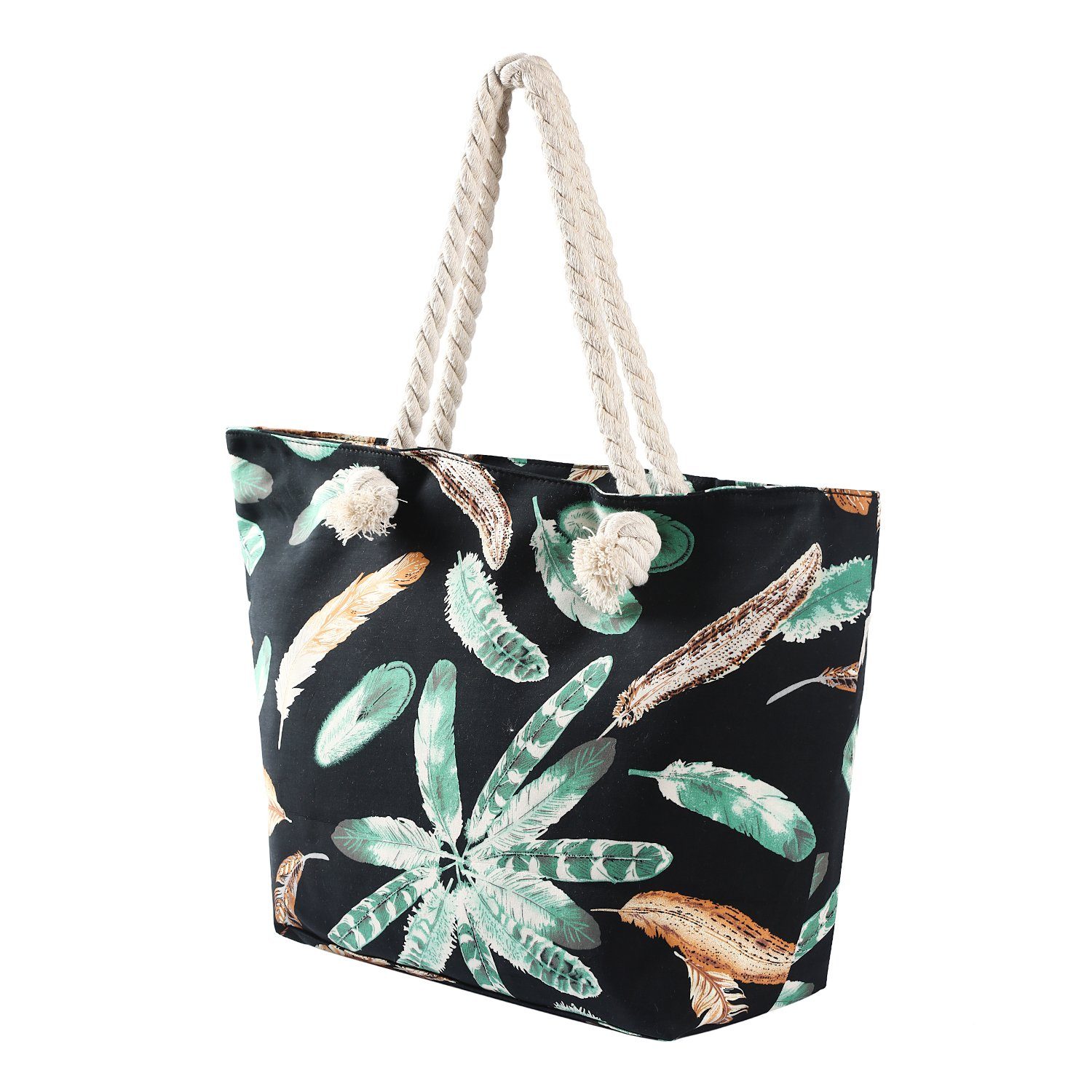 DonDon Strandtasche Shopper wasserabweisende Tasche (2-tlg), Große Strandtasche, mit Reißverschluss, inkl. kleinem Beutel