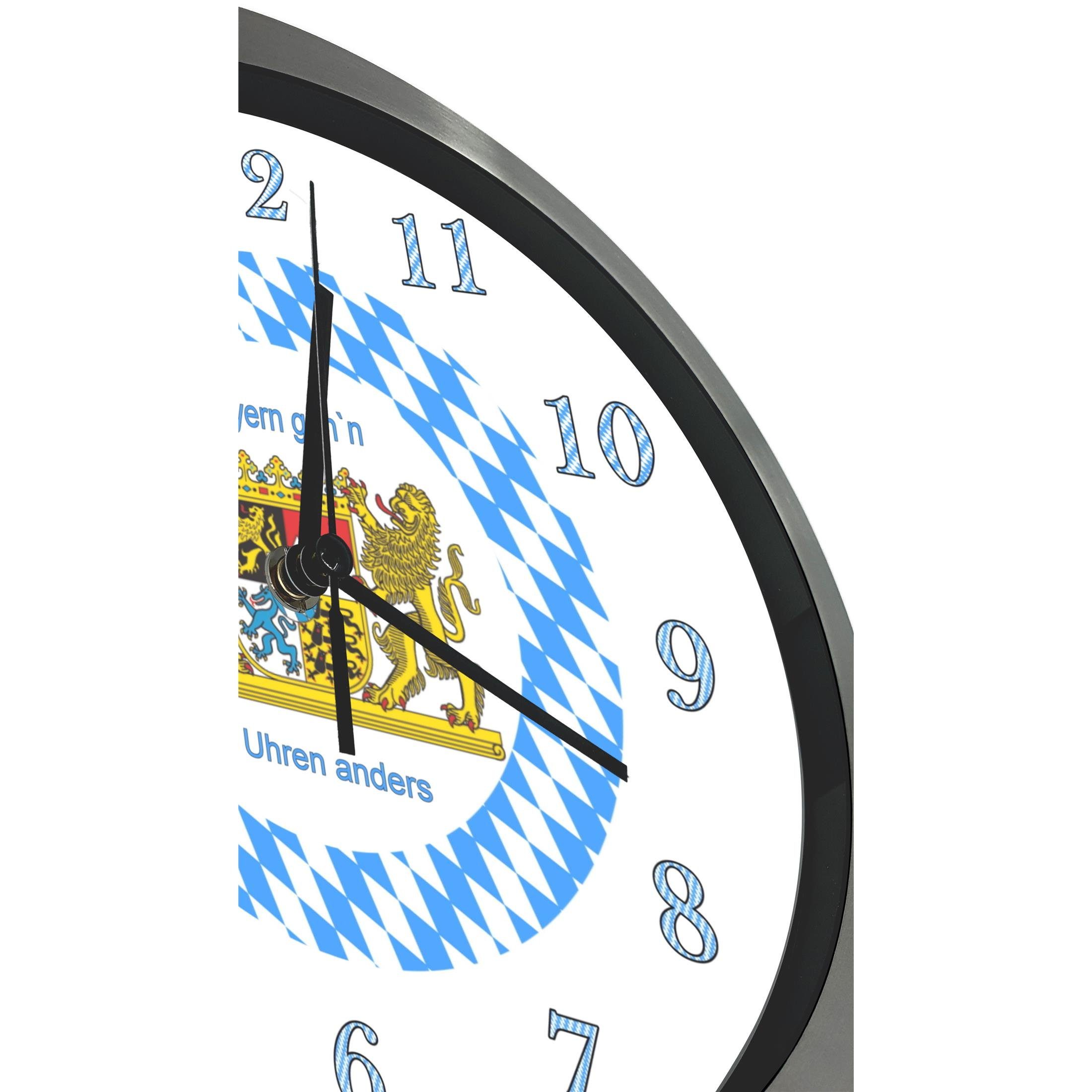CreaDesign Wanduhr Wanduhr Bayern, rückwärtslaufende Zeiger, In Bayern gehe günstig online kaufen