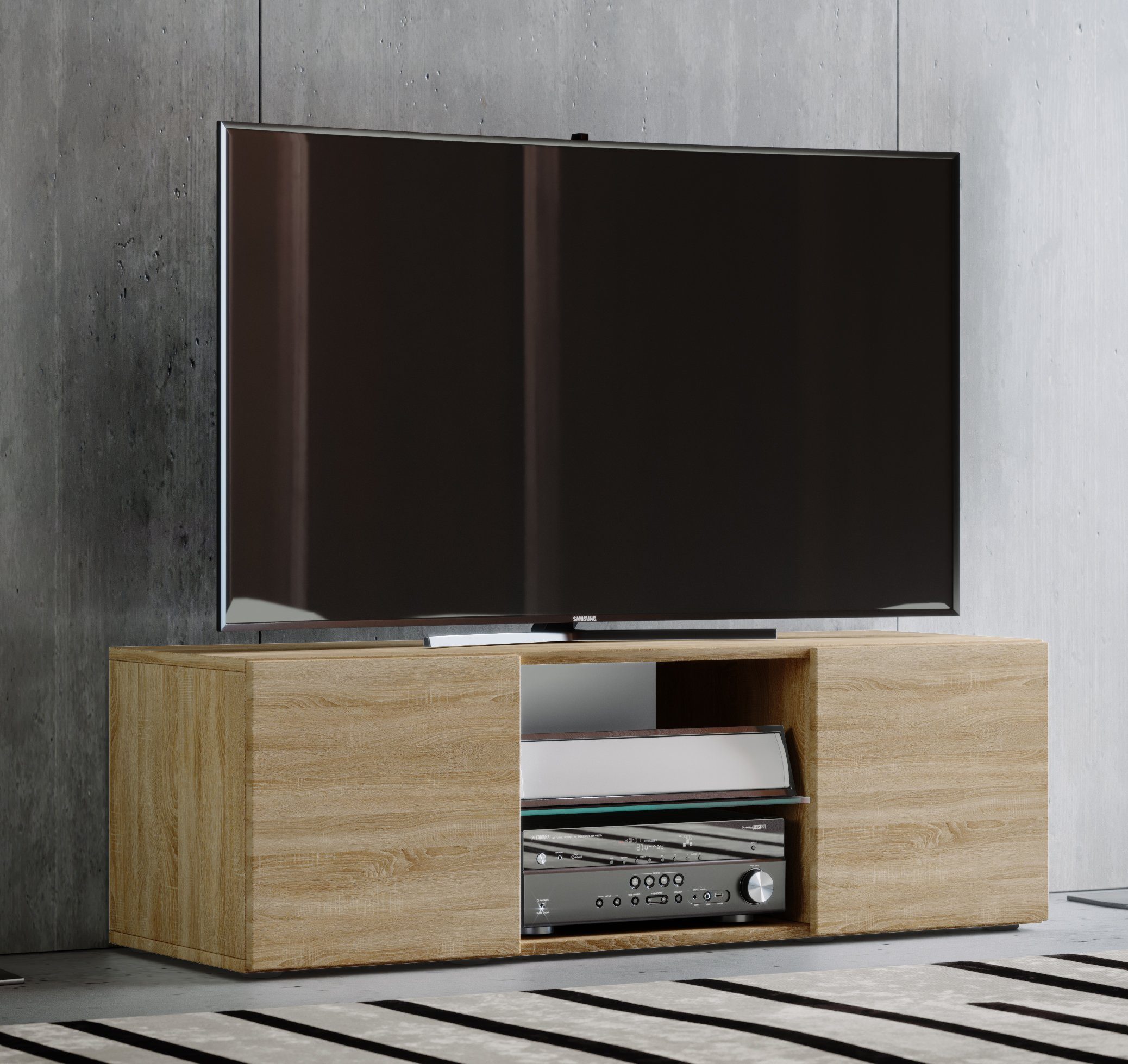 VCM TV-Board TV Möbel Wohnzimmer Lowina H. 40 x B. 95 x T. 36, Lowboard, Fernsehschrank, Fernseh Möbel, Fernsehregal, Fernsehtisch