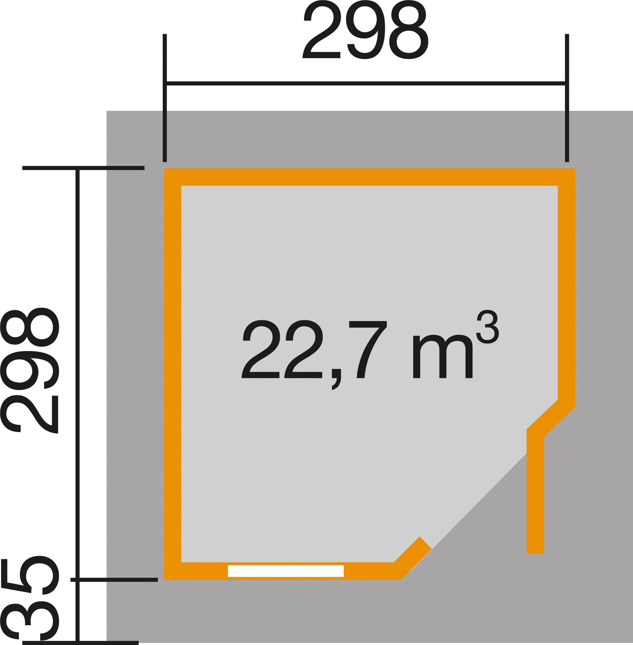 weka Gartenhaus Designhaus 213 Plus, BxT: cm 338x338