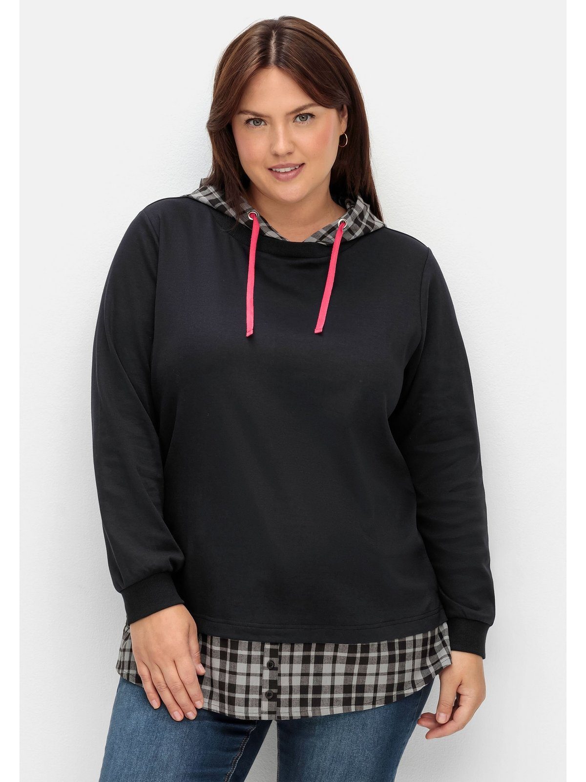 Sheego Sweatshirt Große Größen mit Bluseneinsatz