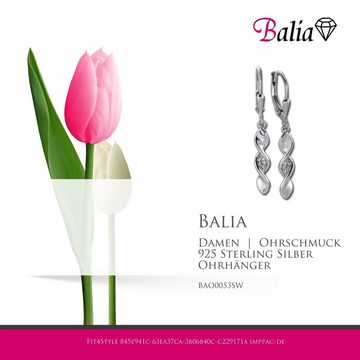 Balia Paar Ohrhänger Balia Damen Ohrringe 925 Silber poliert (Ohrhänger), Damen Ohrhänger Swirl aus 925 Sterling Silber, Farbe: weiß, silber