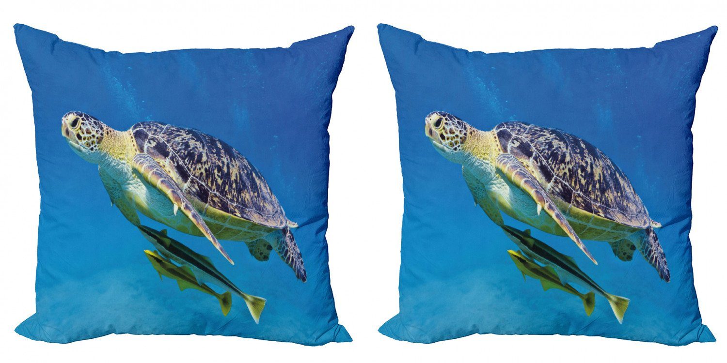 Kissenbezüge Modern Accent Doppelseitiger Stück), Schildkröte (2 Digitaldruck, Abakuhaus Fische Schwimmen-Ozean