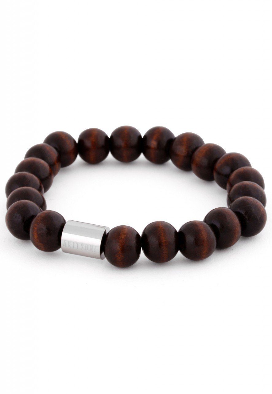 Akitsune Armband Artem Holz-Armband - Braun - Silber 18cm