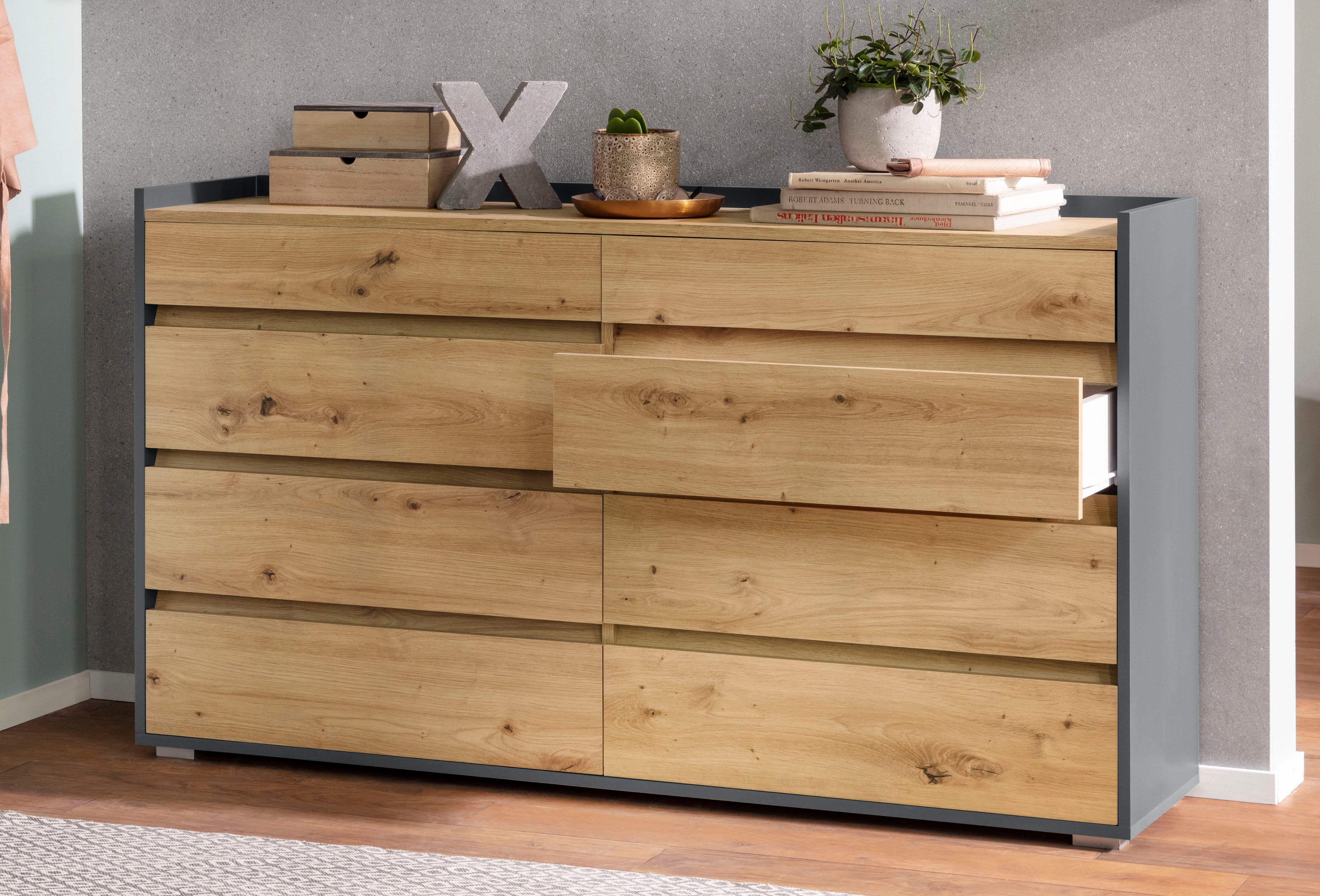 OTTO home Kommode Kosmo, 8 Schubladen mit Vollauszug