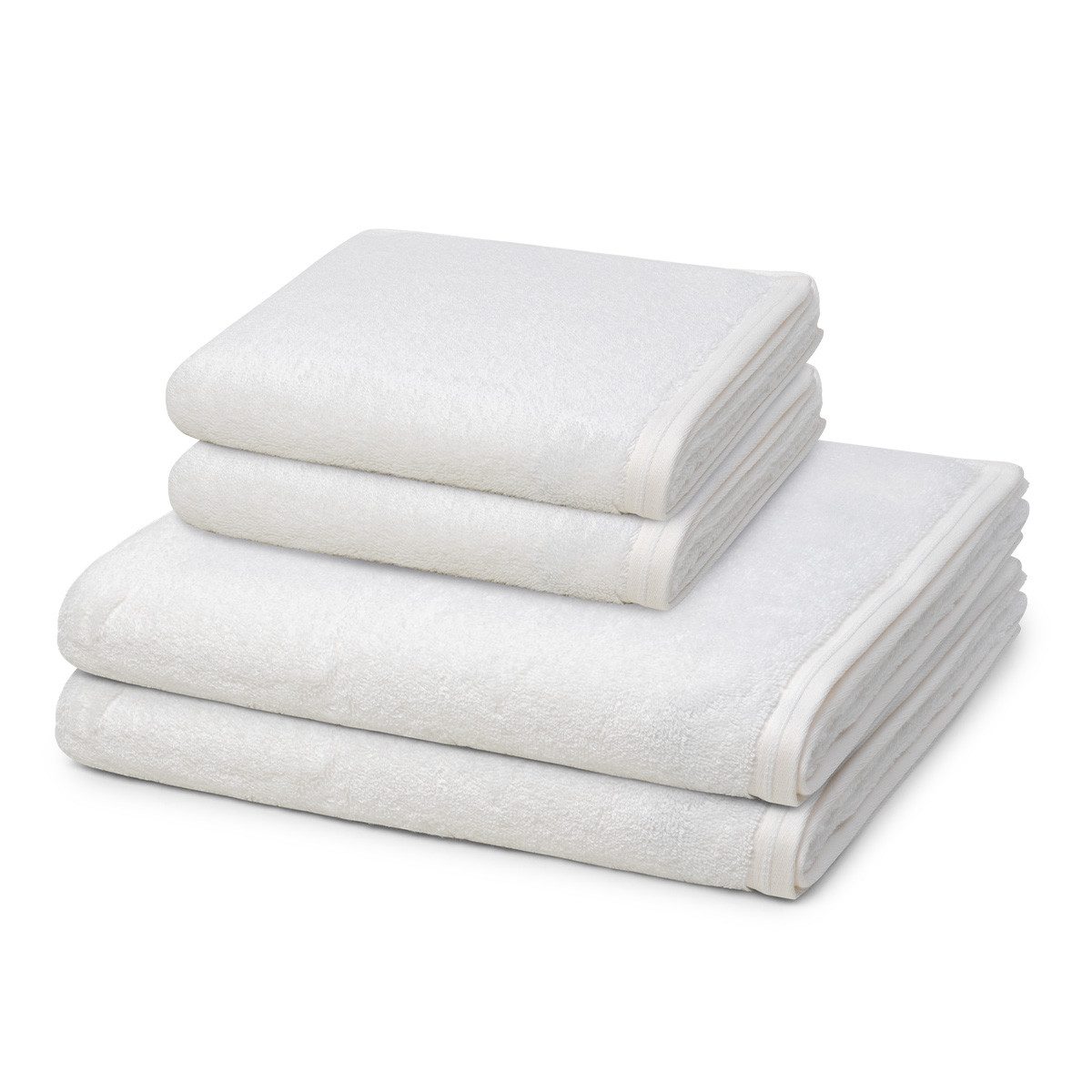 Vossen Handtuch Set Vegan Life, Frottee (Spar-Set, 4-St), 2 X Handtuch 2 X Duschtuch im Set - Baumwolle - Saugstark