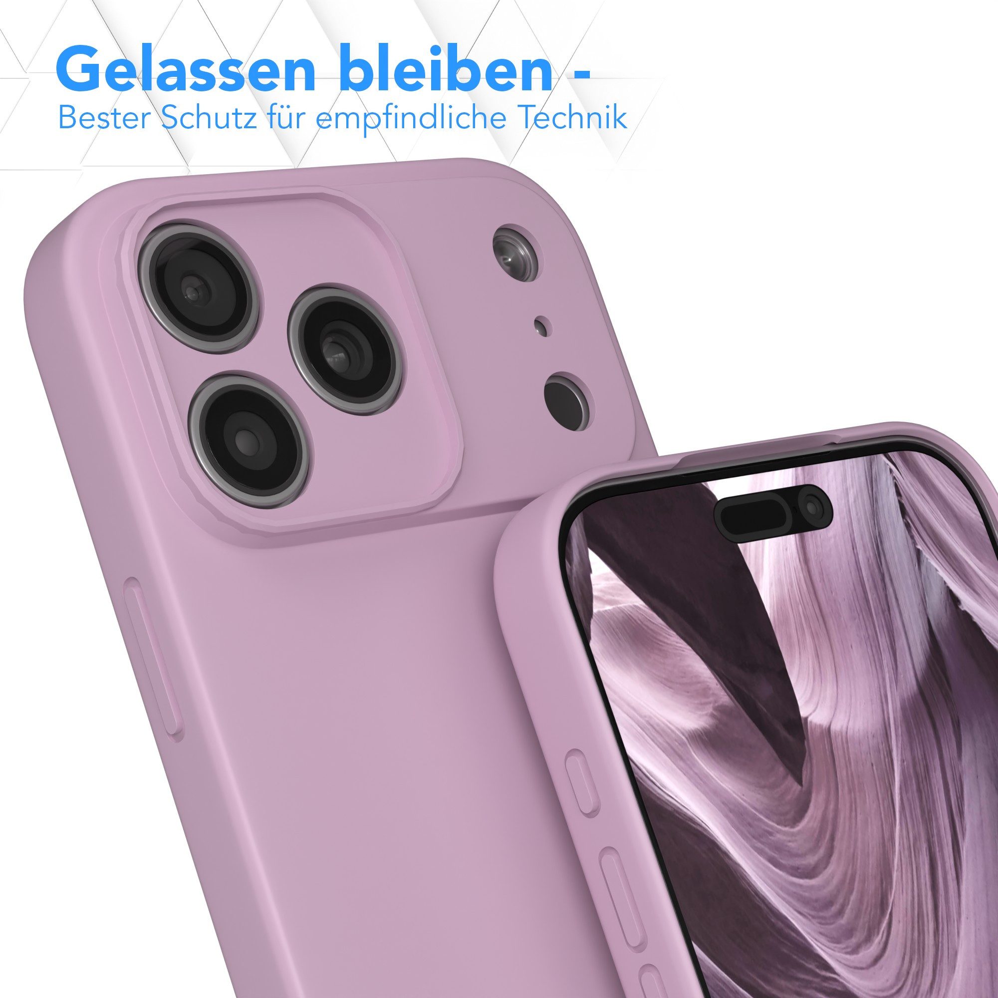 EAZY CASE Handyhülle für Apple iPhone 17 Pro Max Hülle Silikon 6,9 Zoll, Hülle mit Kameraschutz Handycase Soft Smart Slimcover Lila / Flieder – Bild 4 von 5
