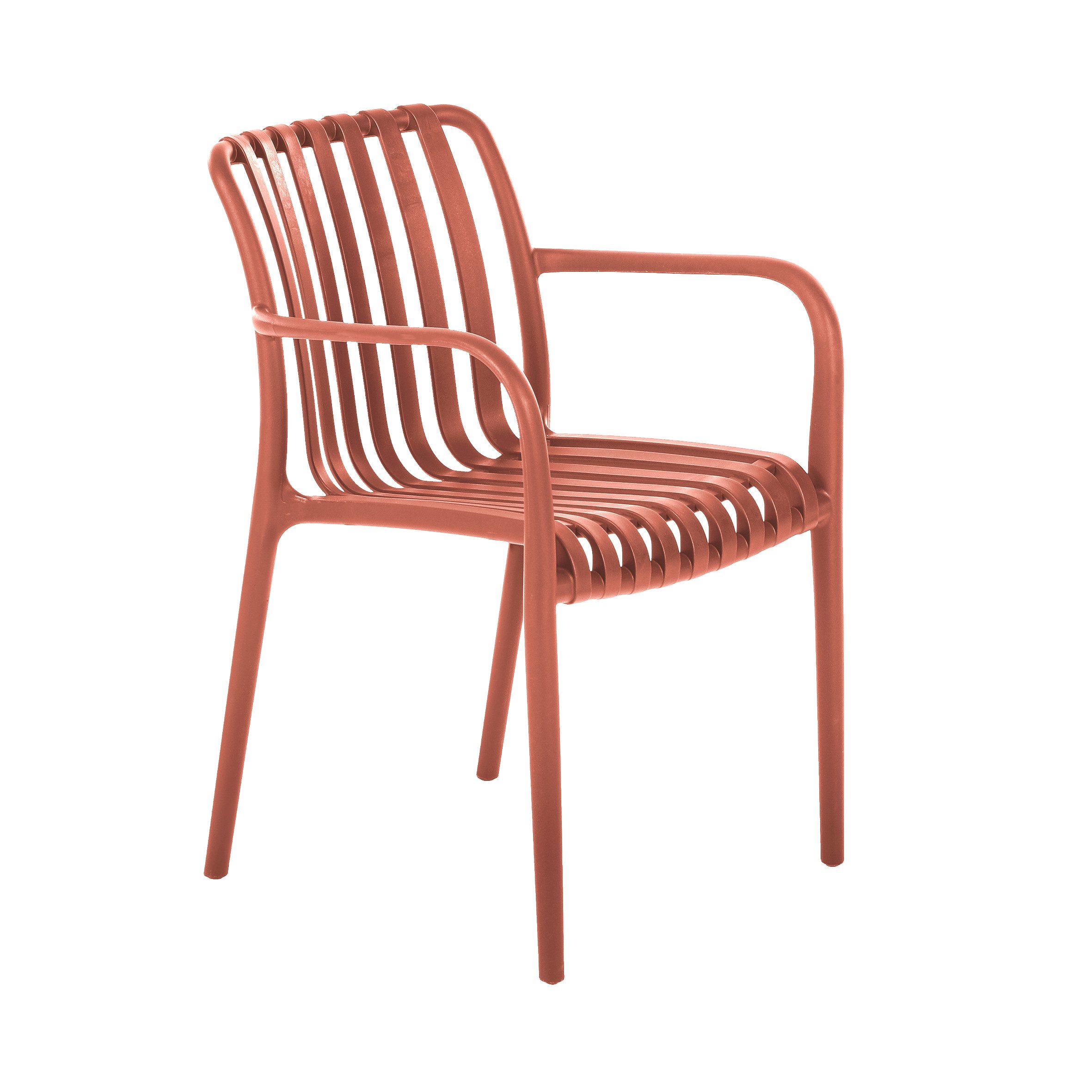 Greemotion Gartenstuhl [Tinto] Balkonstuhl Rot Kunststoff 54x56x80 cm, stapelbar