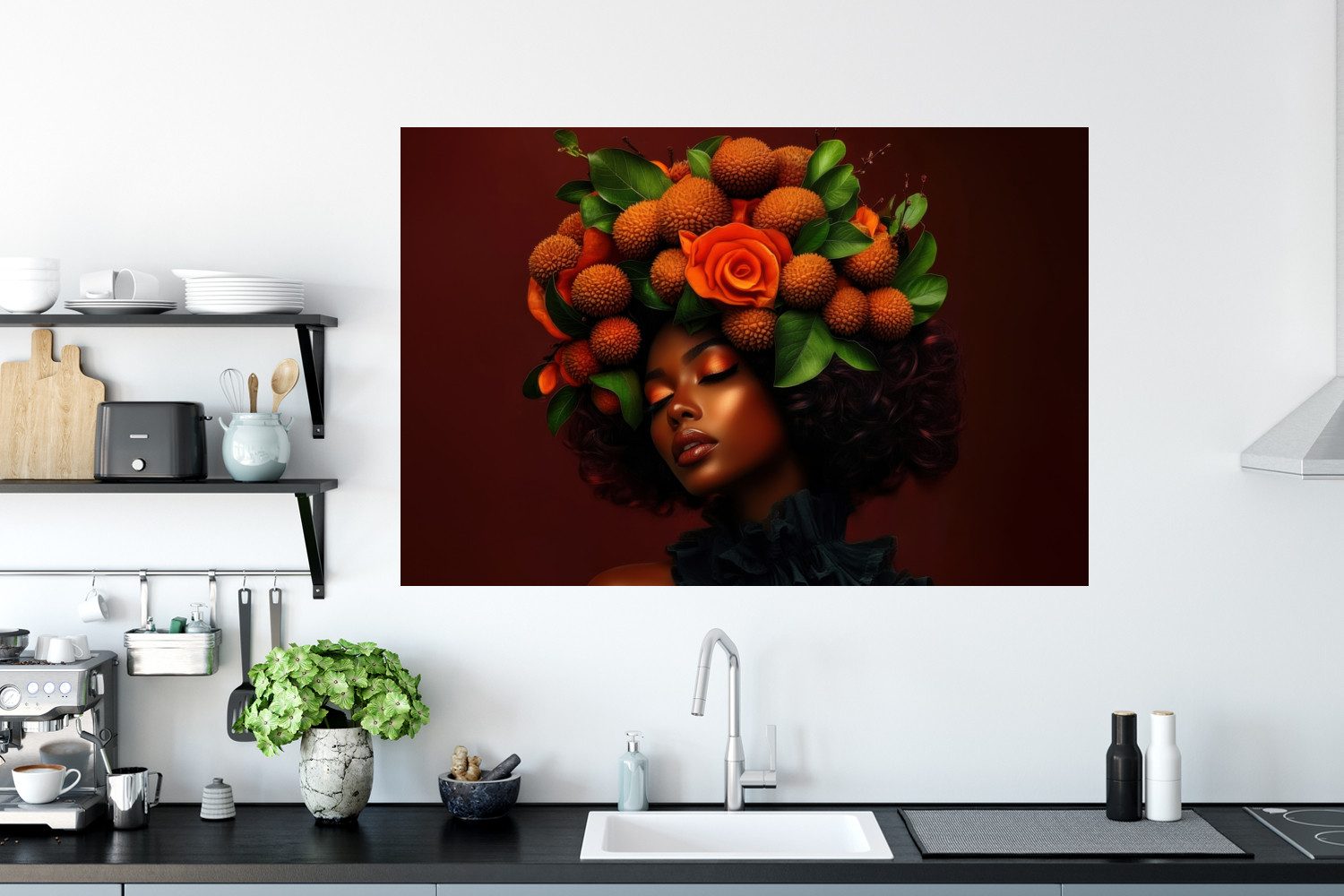 MuchoWow Wandsticker Frau - Lychee - exotisch (1 St), Wanddeko, Aufkleber, Wandtattoo, 120x80 cm