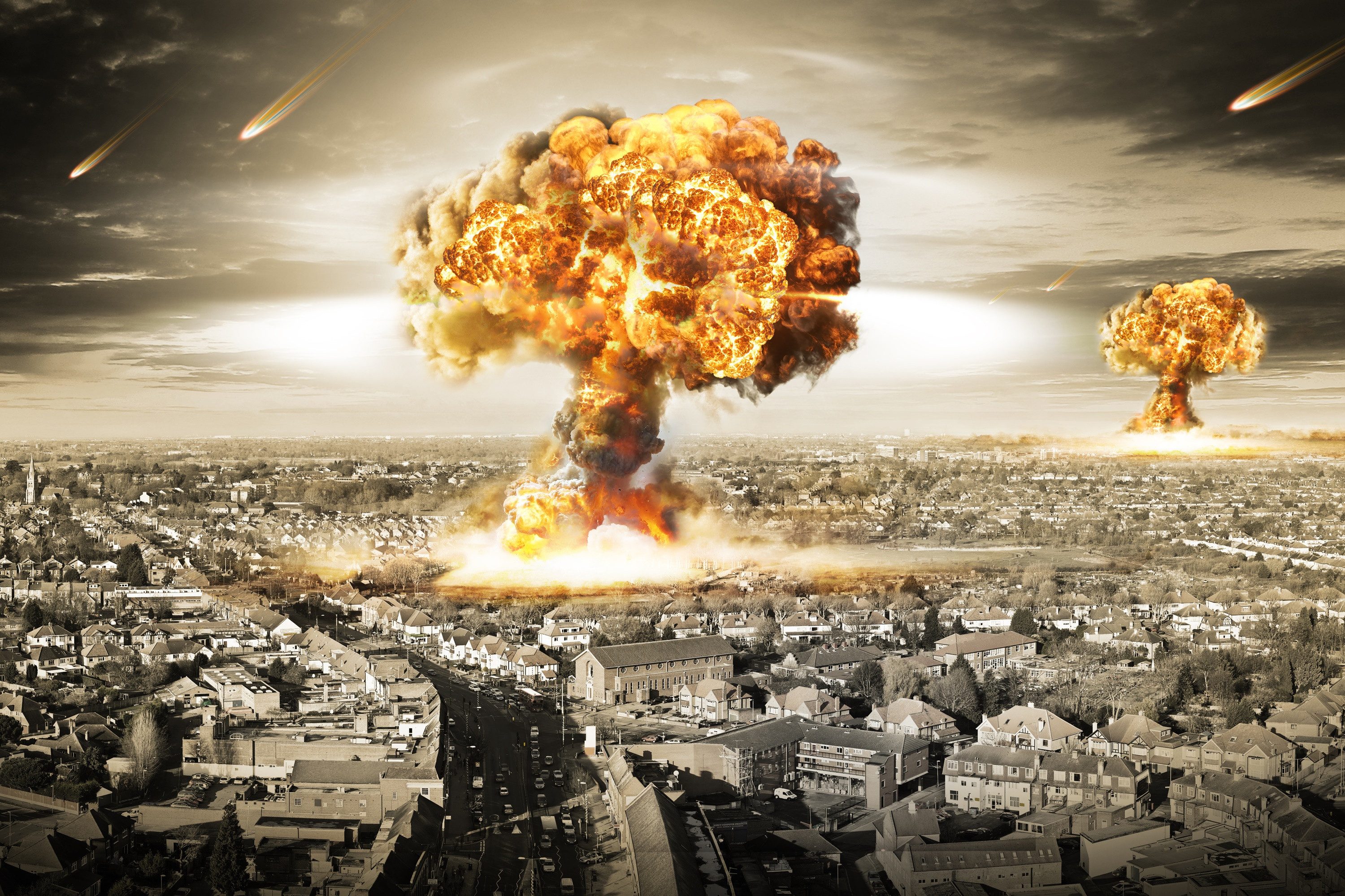 Fototapete VLIES-Tapete Premium "Explosionen in der Stadt"