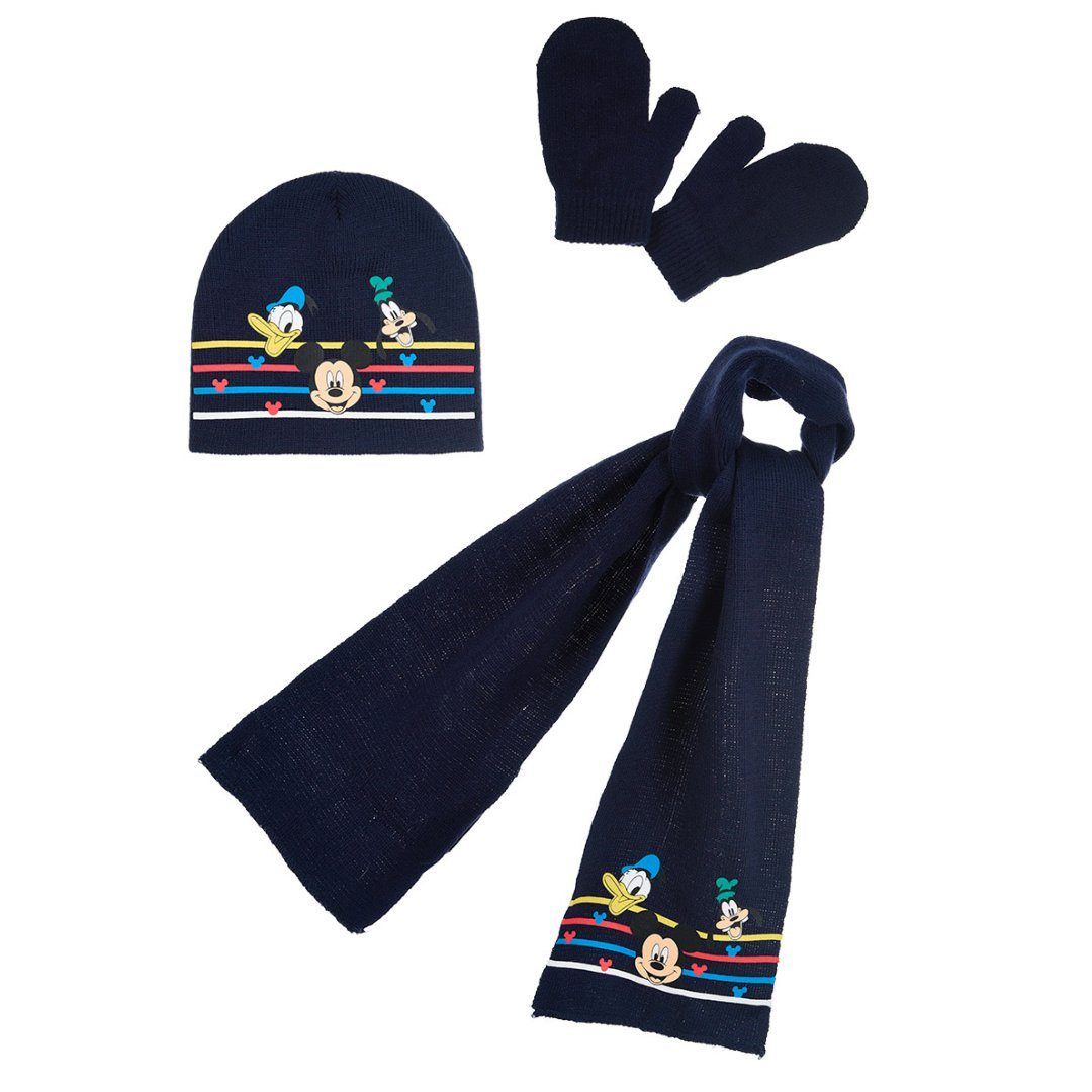 Disney Baby Ballonmütze Disney Baby Mickey Maus 3tlg Set Wintermütze Schal plus Handschuhe (3-St) Gr. 48 bis 50