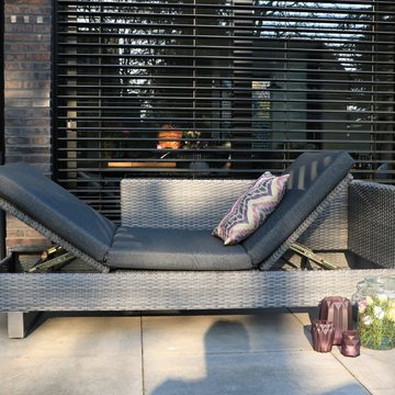 osoltus Gartenlounge-Set osoltus Sonnenliege Lounge Alu Rattan Rückenverstellung