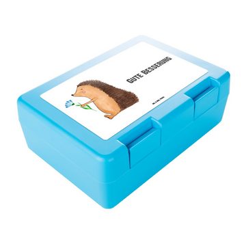 Mr. & Mrs. Panda Butterdose Igel Blumen - Weiß - Geschenk, Tiermotive, Lunch box, Butterbrotdose, Premium Kunststoff, (1-tlg), Luftlöcher