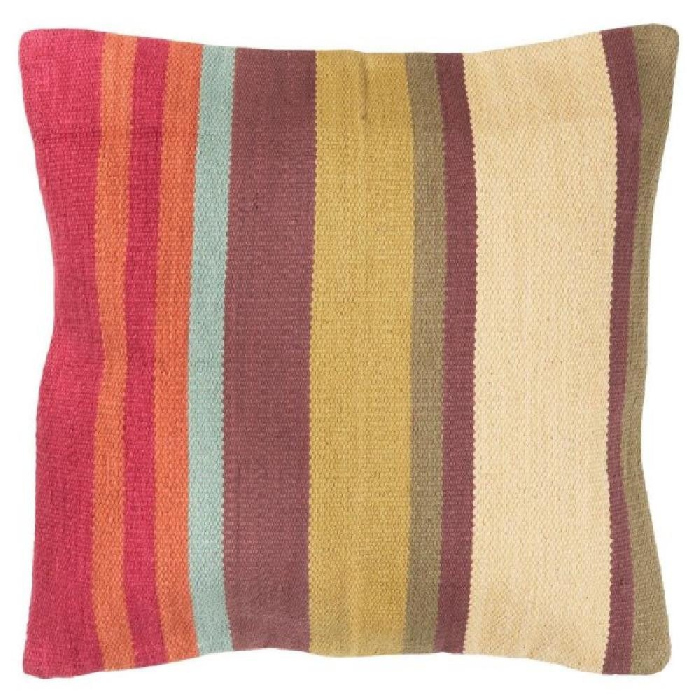 Ib Laursen Kissenhülle Ib Laursen Kissenbezug Gestreift Rot Rost Braun Grün (50x50cm)