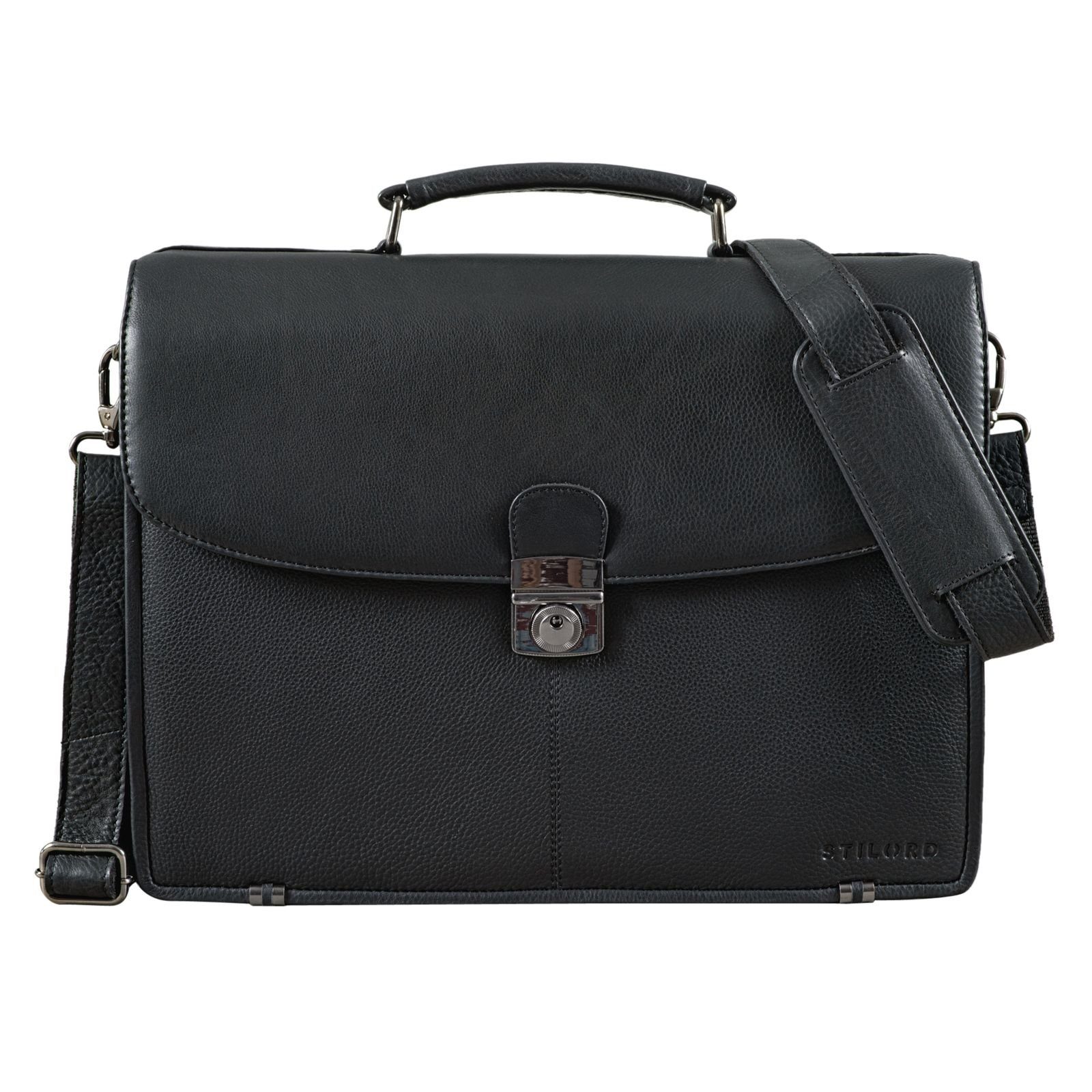 STILORD Laptoptasche "Miguel" Klassische Leder Aktentasche Herren