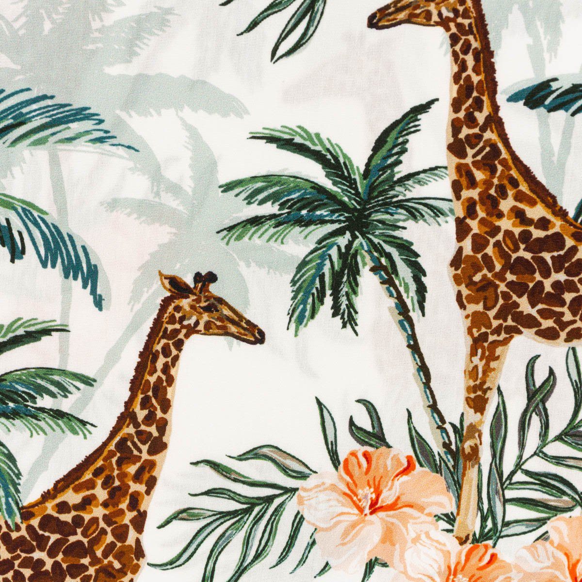 SCHÖNER LEBEN. Stoff Baumwollstoff Meterware Popeline Digitaldruck Giraffe Zebra weiß 1,50m, allergikergeeignet