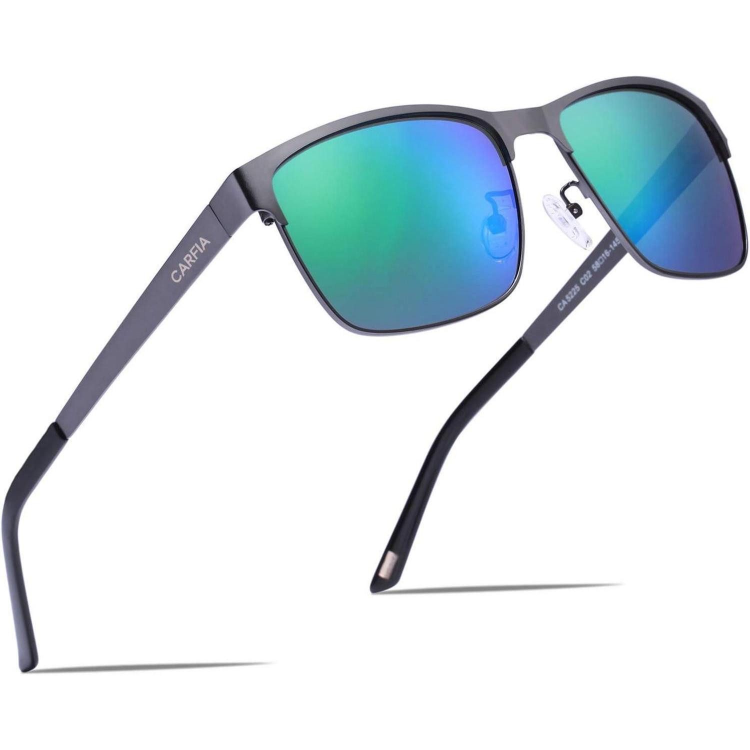 LuxusKollektion Pilotenbrille Sonnenbrille Herren Polarisierte Metall Gestell Gunmetal Gläser Grüne