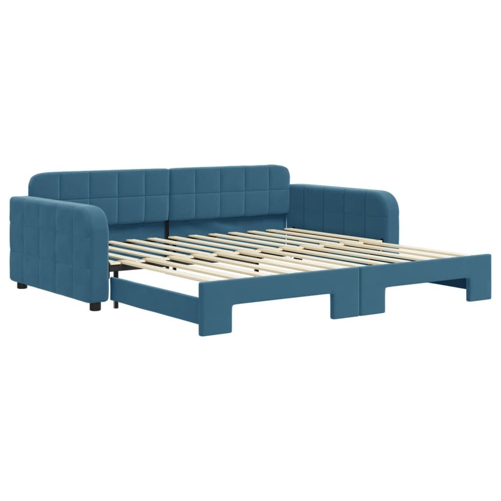 vidaXL Bett, Tagesbett Ausziehbar Blau 100x200 cm Samt günstig online kaufen
