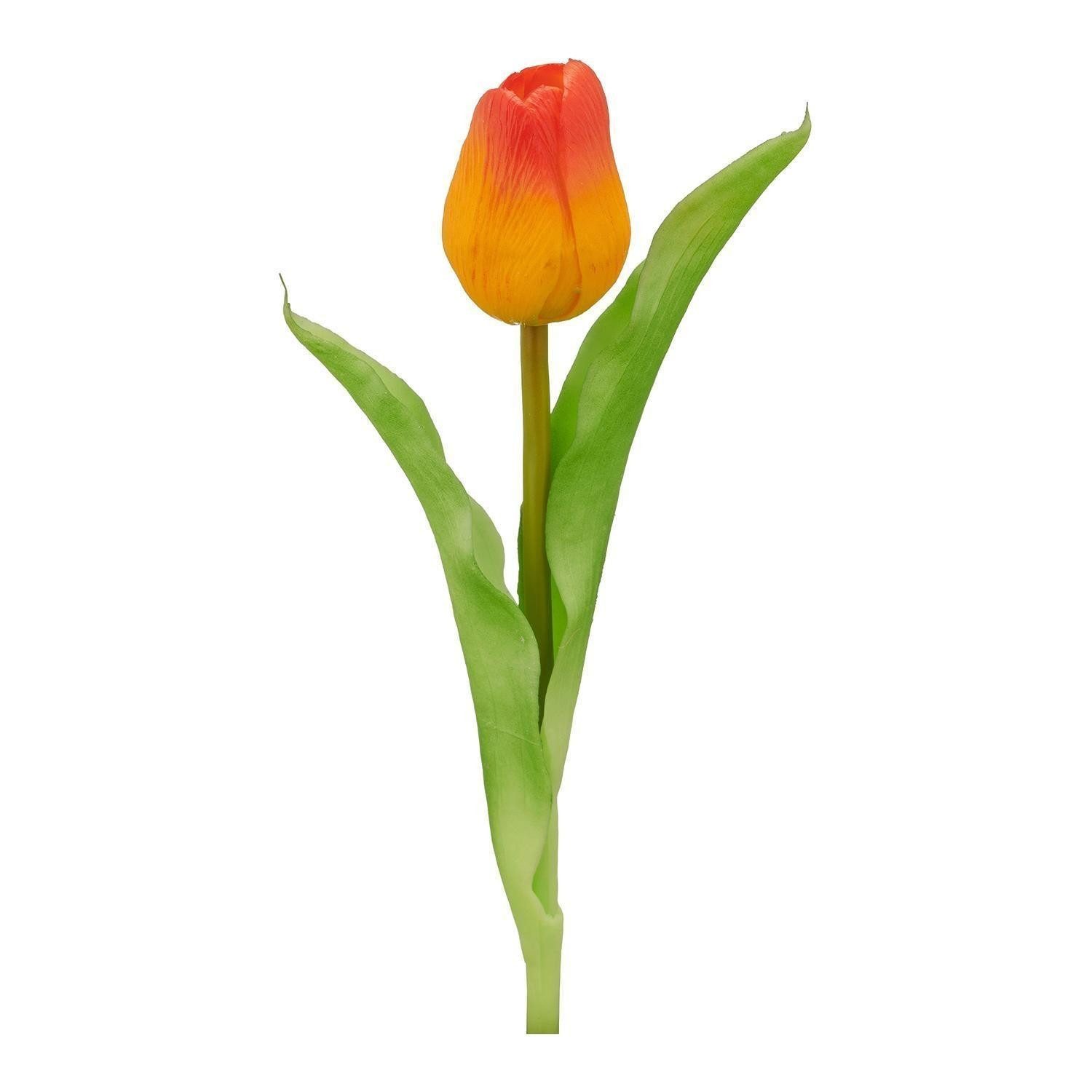 Kunstblume DARINE, Grün, Orange, Kunststoff, Tulpe, Gasper, Höhe 31 cm